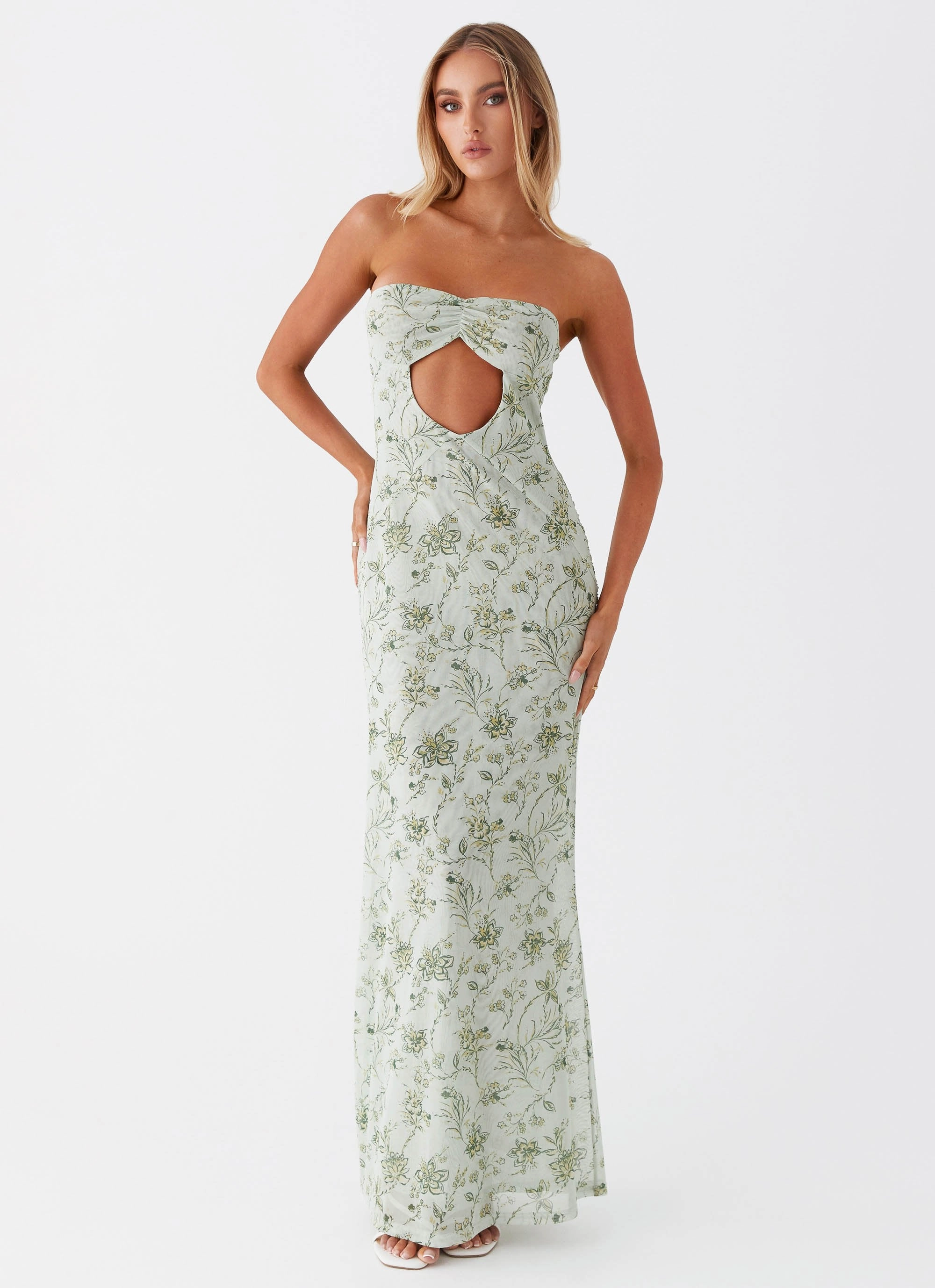 Night Style Dearest Maxi Dress - Sage Floral