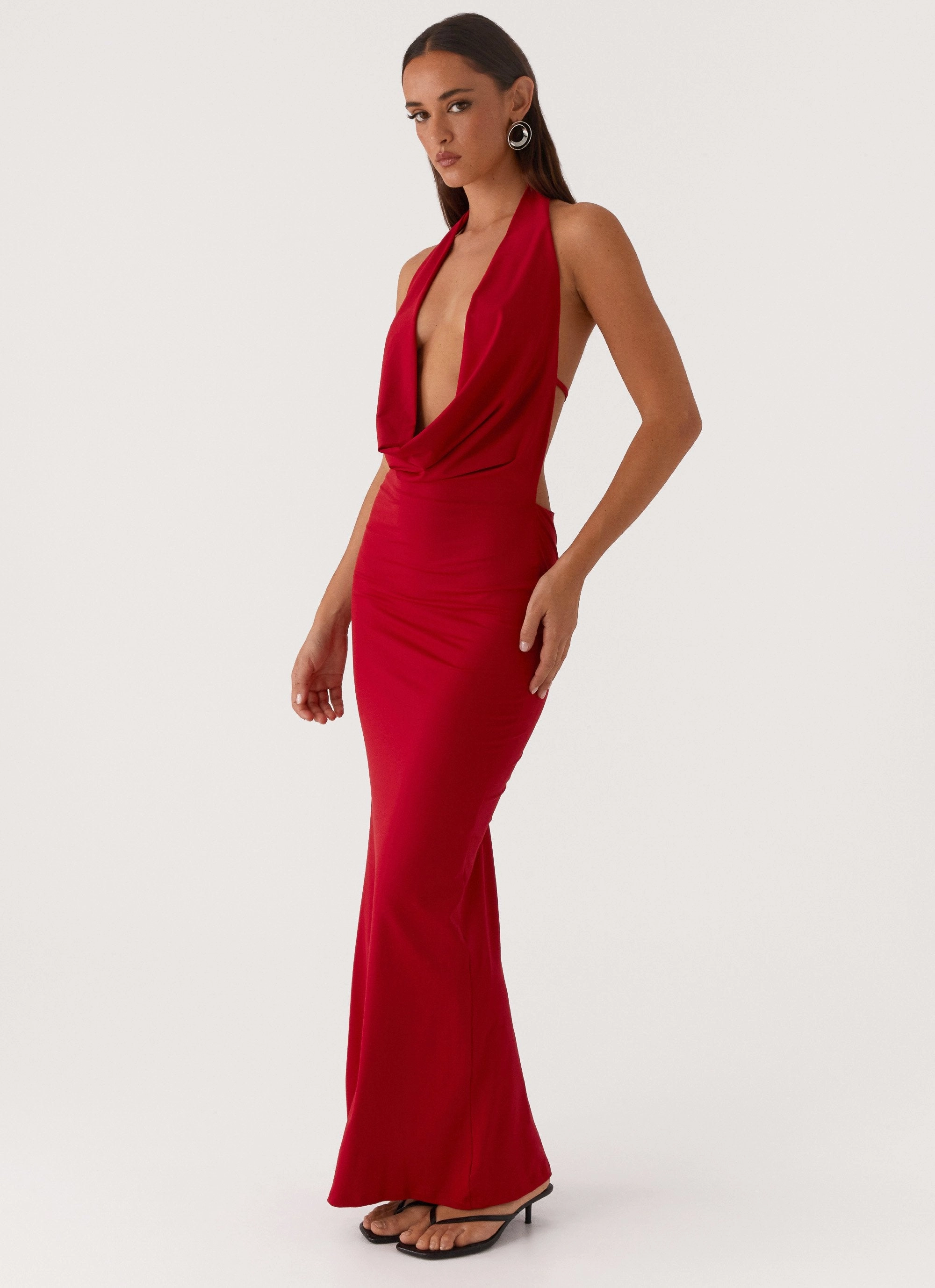 Formal Wear Dedicated Maxi Dress - Red