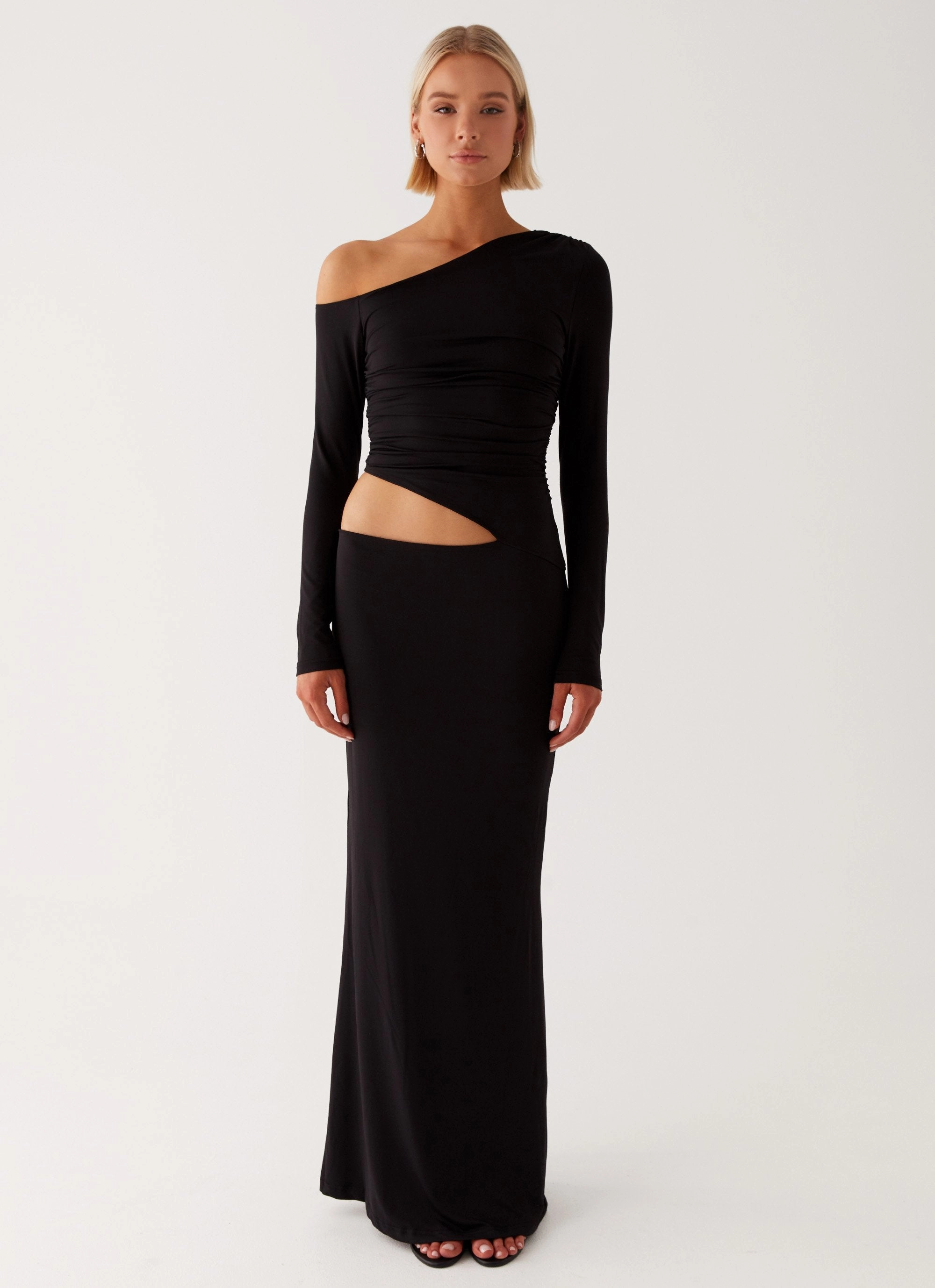 Trendy Look Draped Silhouette Good Vibrations Maxi Dress - Black