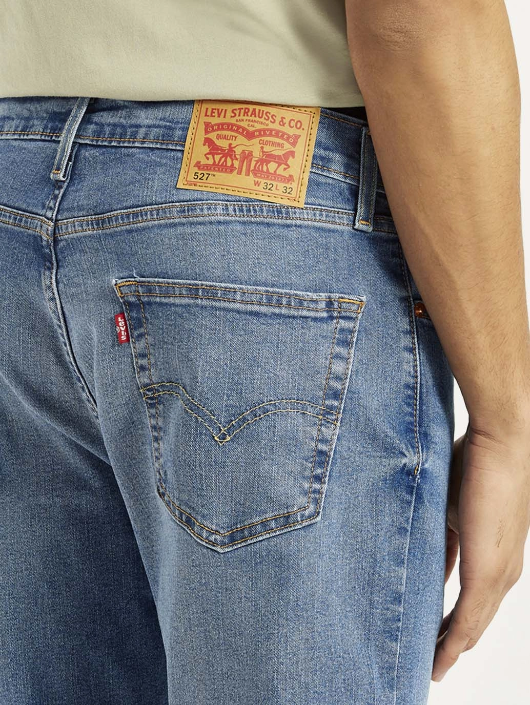 Holiday Vibes High Quality Smart Casual Neutral Men's 527 Med Indigo Bootcut Fit Mid Rise Jeans