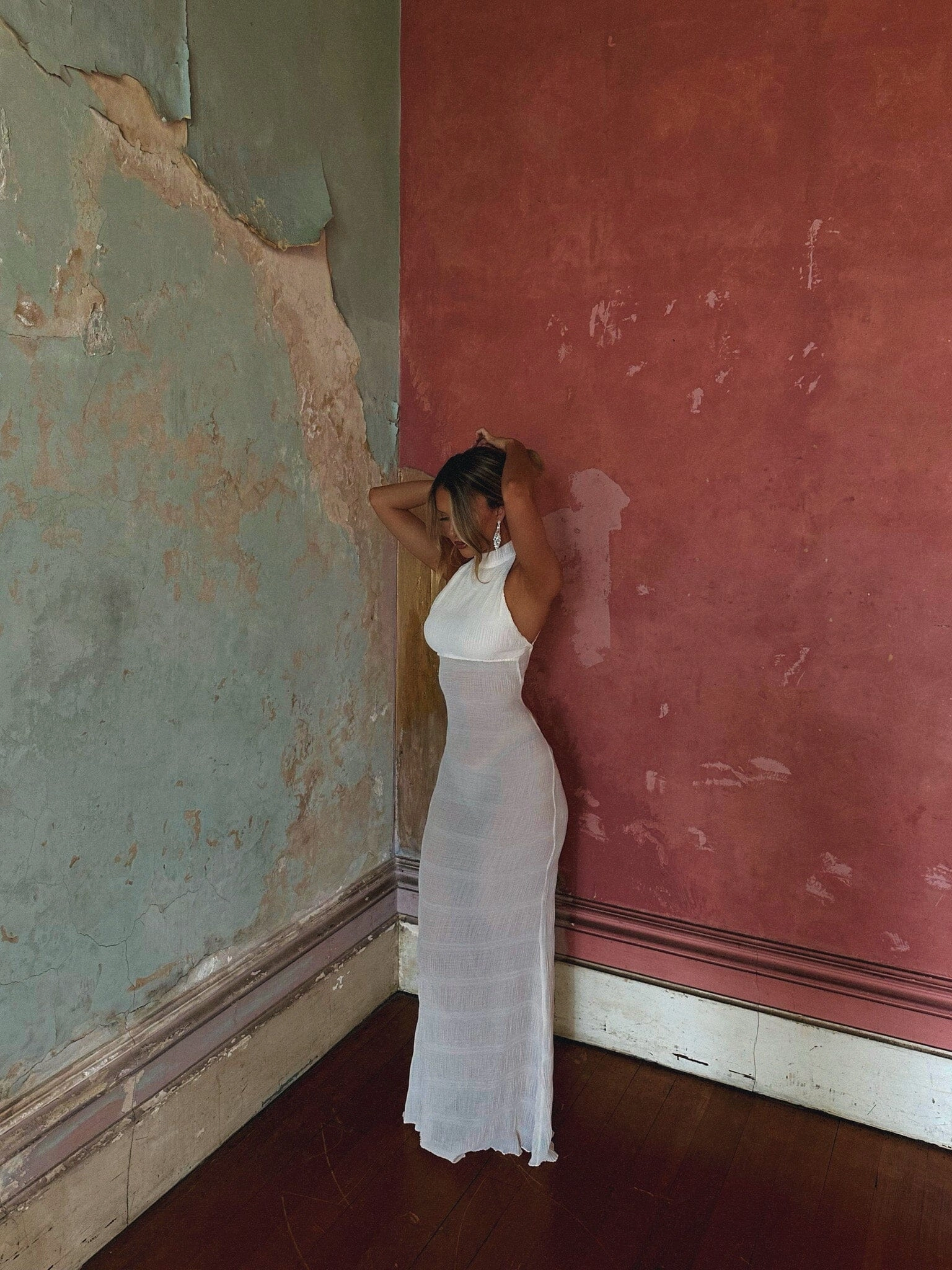 Peach Tone DIANA MAXI DRESS IVORY