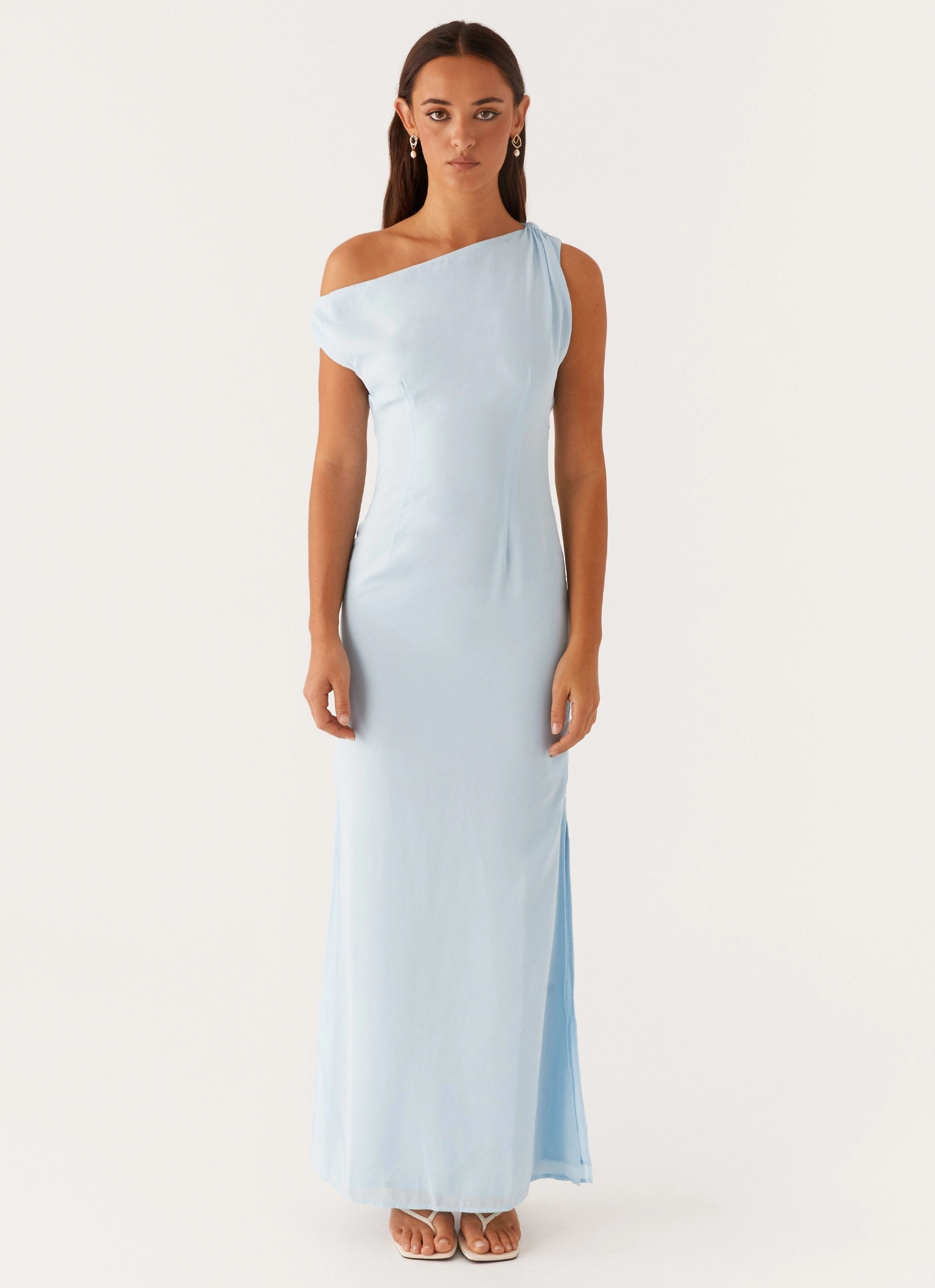 Dinner Date Maxi Dress - Blue Vibrant Design