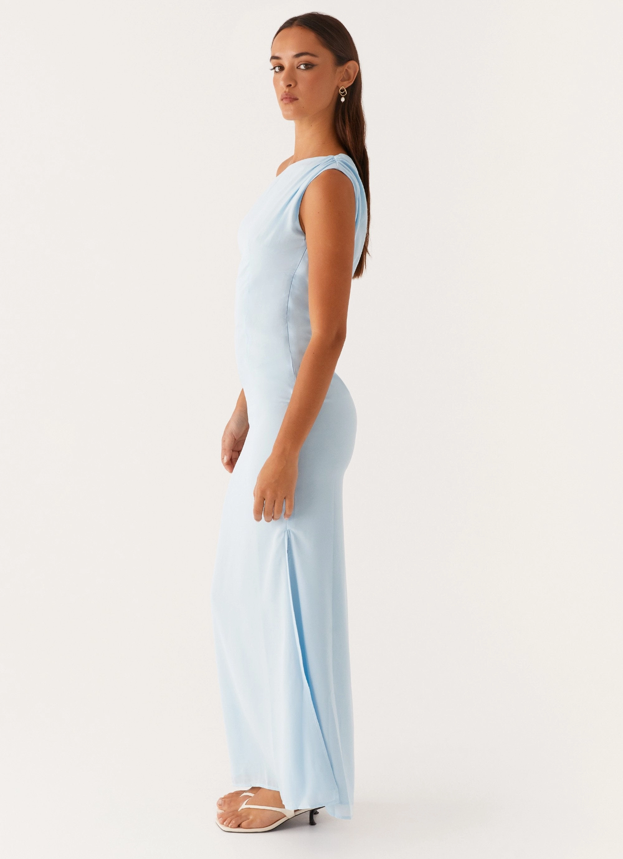 Dinner Date Maxi Dress - Blue Fall Layer