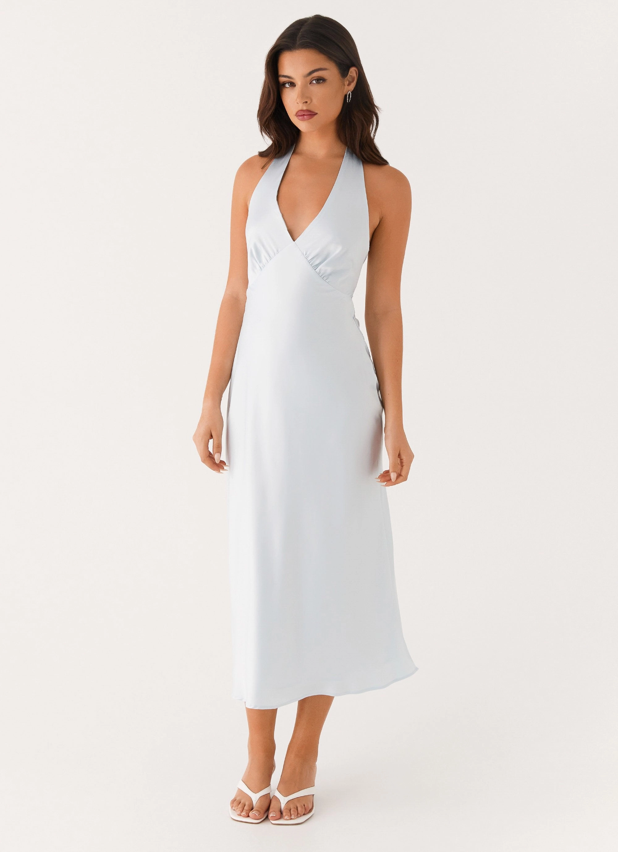 Heavy Hearted Midi Dress - Blue Tasteful Detail Relaxed work dress