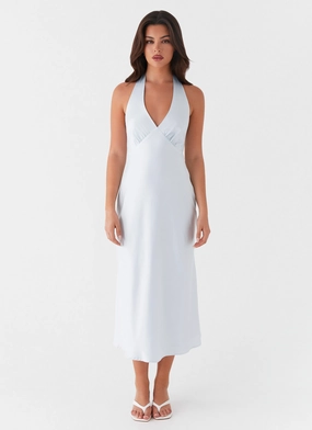 Heavy Hearted Midi Dress - Blue Quiet Sweet