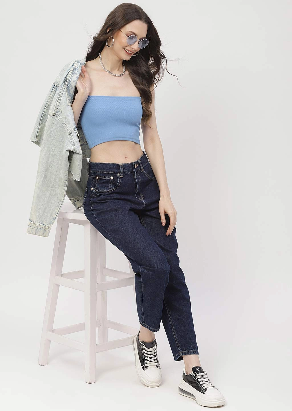 Home Comfort Teen Outfit Smooth Comfort Madame Low Rise Dark Blue Mom Fit Jeans