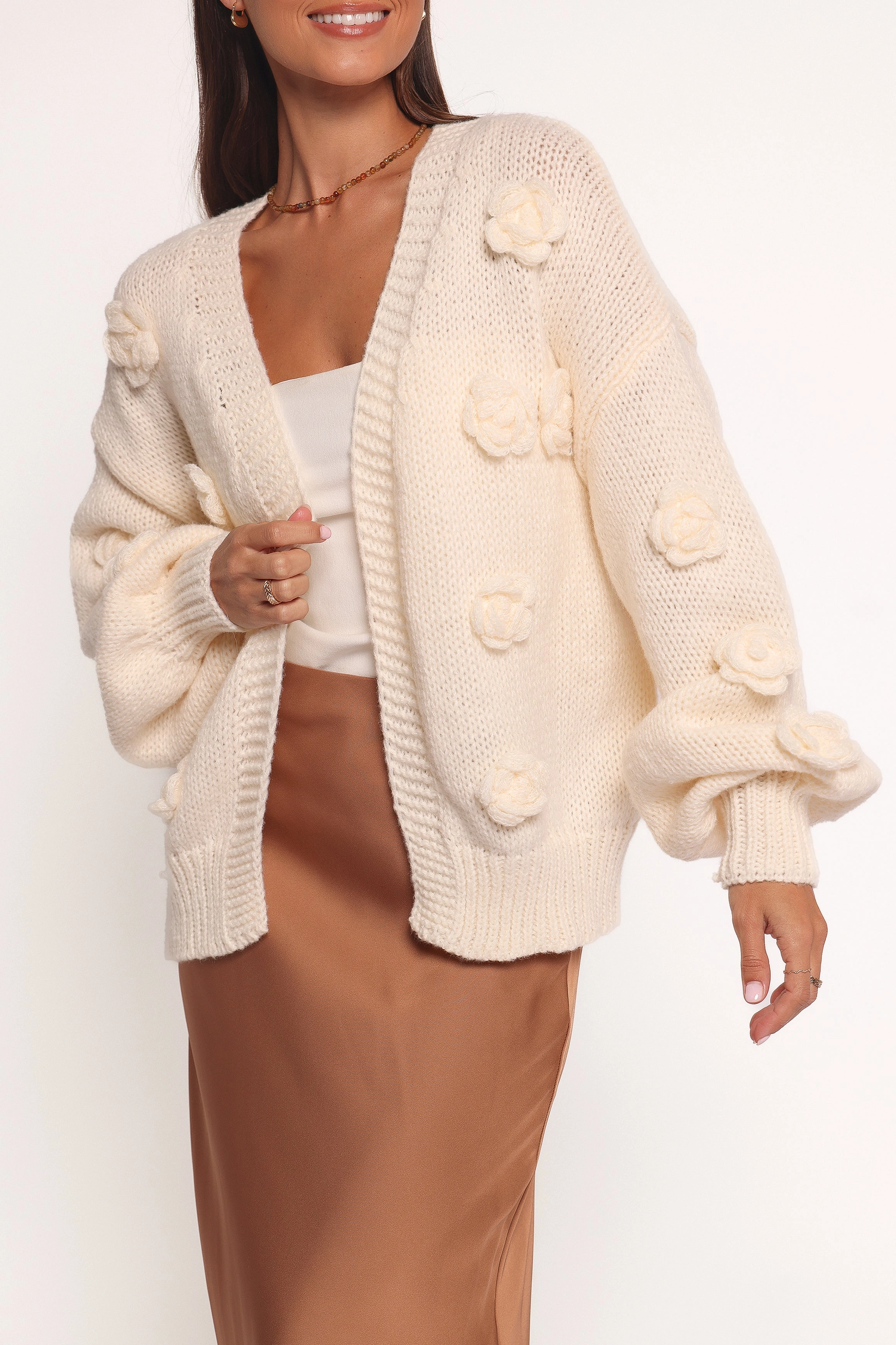Casual Comfort Doralee Rose Cardigan - Cream
