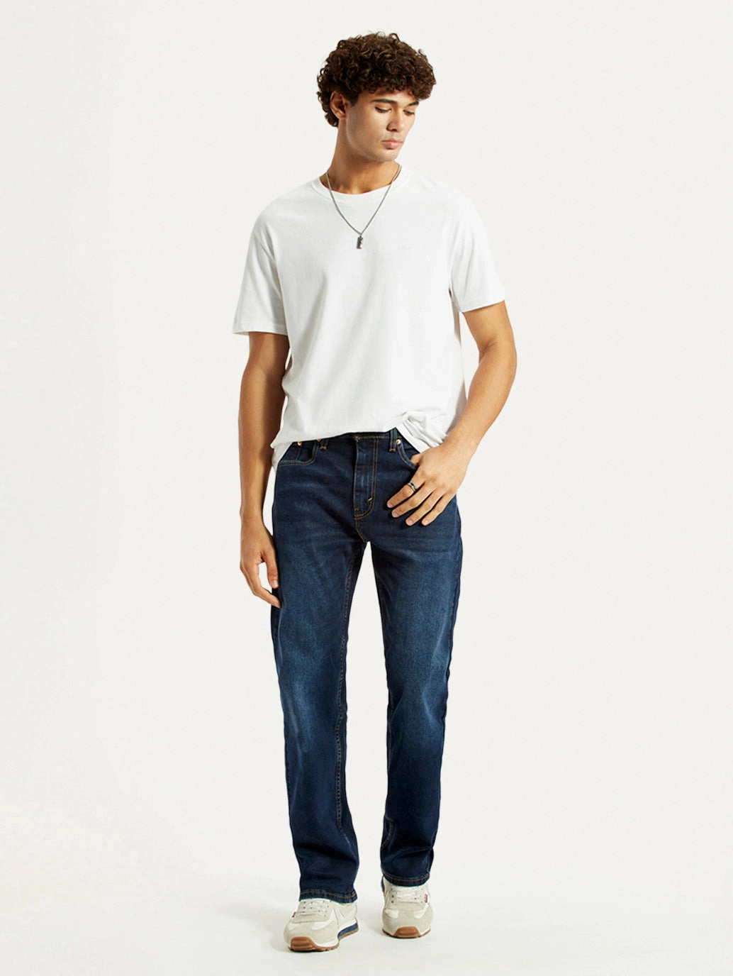 Men's 505 Dark Indigo Straight Fit Mid Rise Jeans Outdoor Adventure Stylish