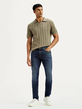 Sharp Silhouette Clean Fit Men's Redloop 512 Dark Indigo Slim Tapered Fit Mid Rise Jeans