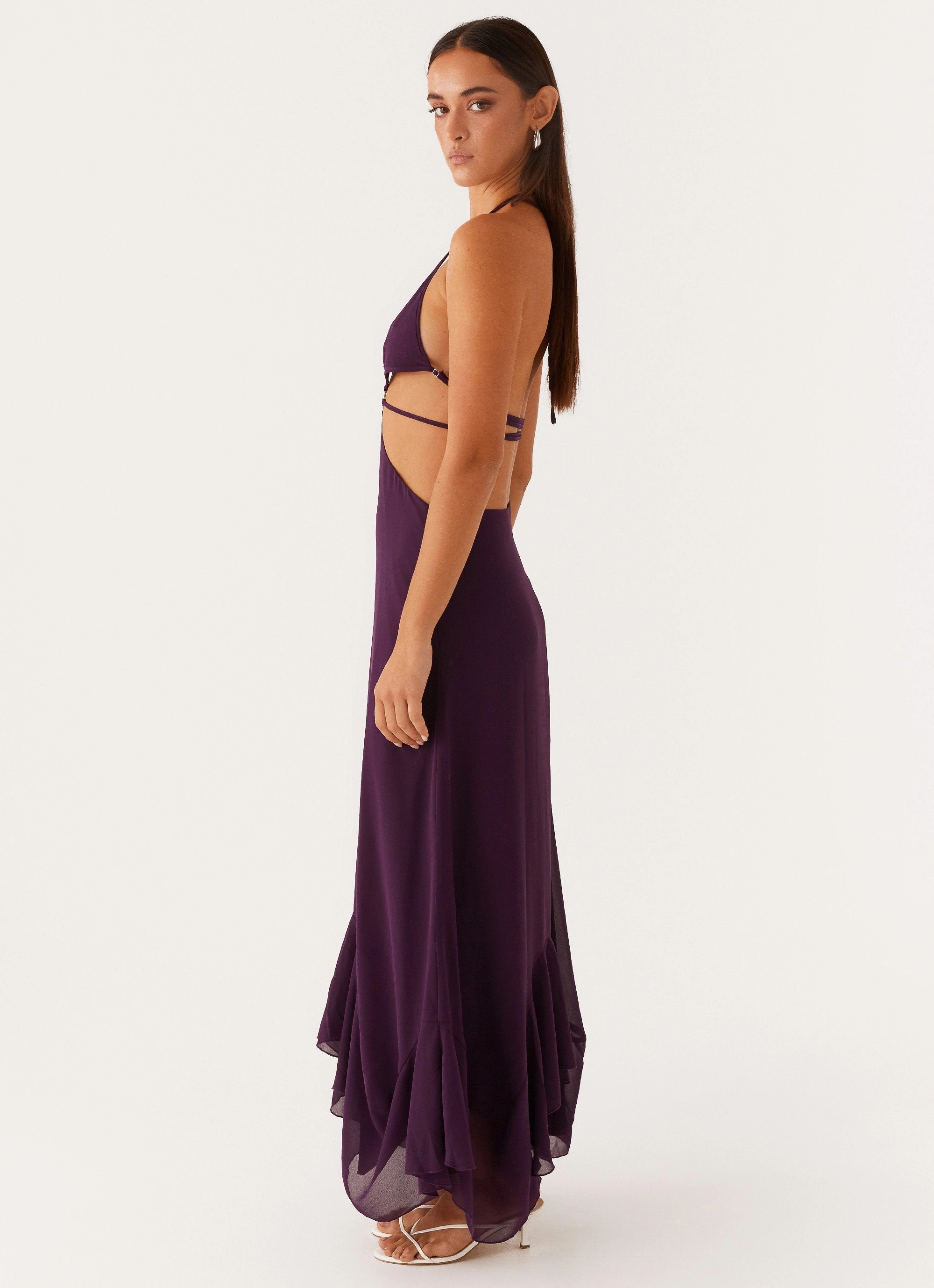Bronx Halterneck Maxi Dress - Mulberry Smile Feel