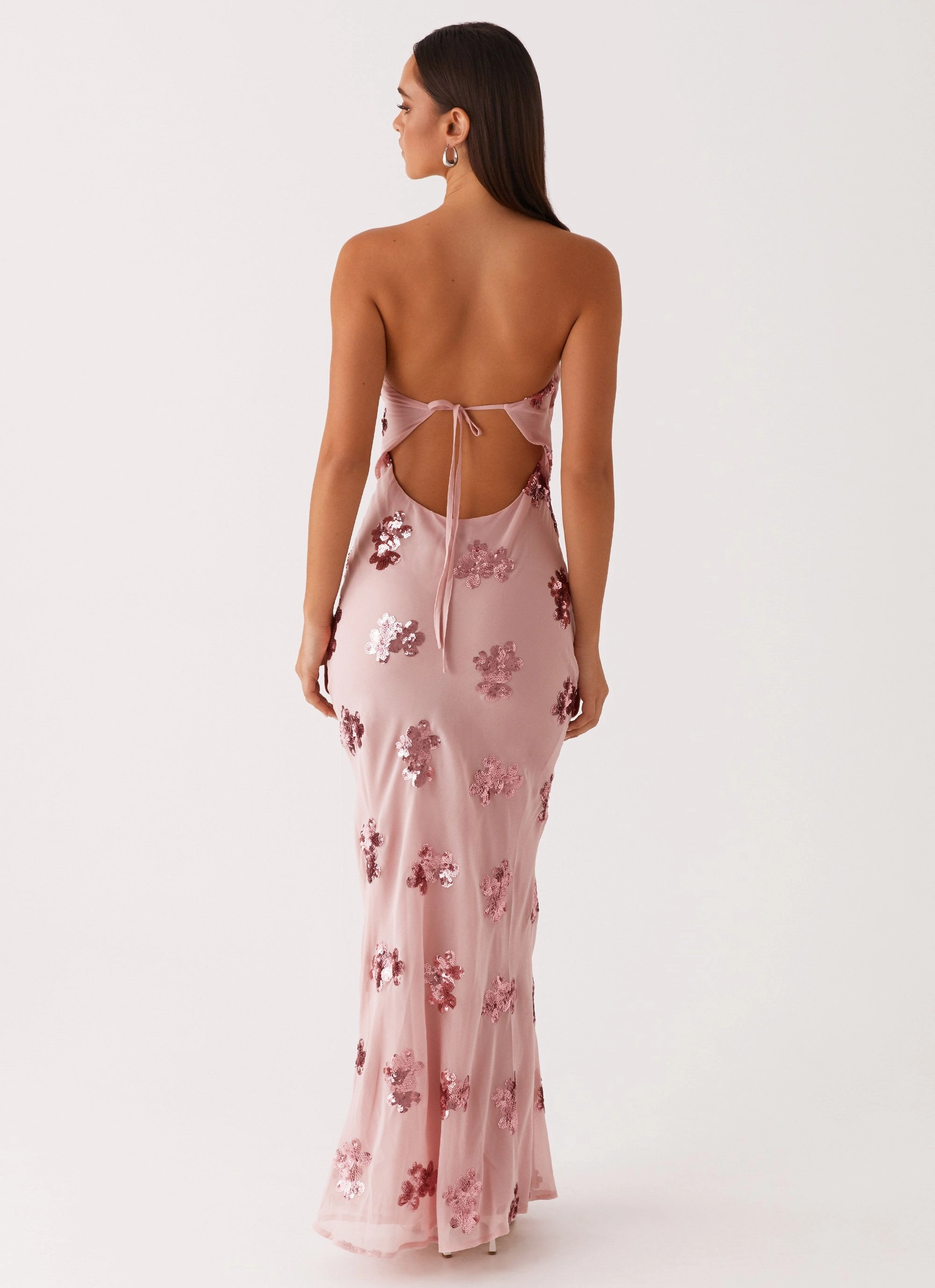 Natural Feel Graduation-Event Sweet Escape Sequin Maxi Dress - Baby Pink