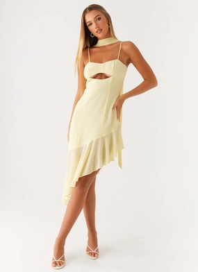 Zesty Asymmetrical Midi Dress - Yellow Sporty-Look