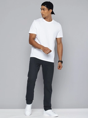 Men's Redloop 512 Navy Blue Slim Tapered Fit Mid Rise Jeans Daytime Look Work Meeting Relaxed Style