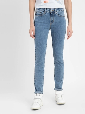 Women's 711 Blue Skinny Fit High Rise Jeans Advanced Stretch Recovery