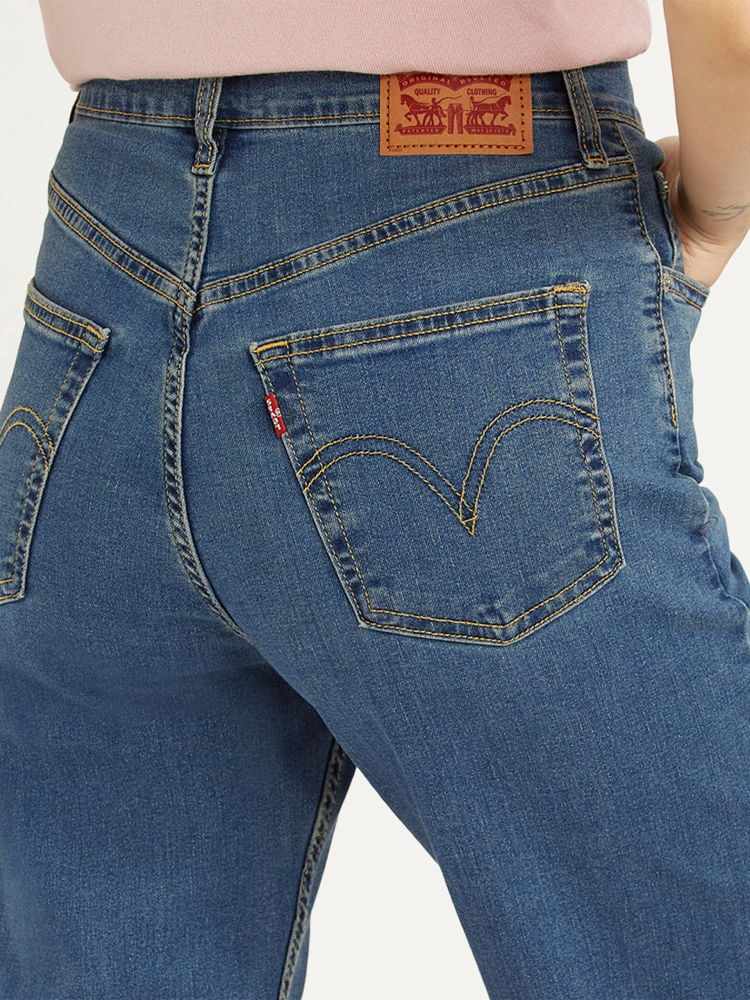 Beach Day Winter Warmth Classic Women's Blue Ribcage Straight Fit High Rise Jeans