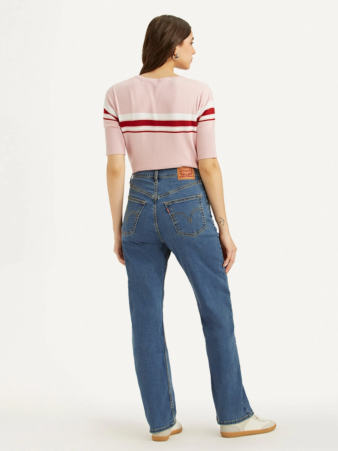 Women's Blue Ribcage Straight Fit High Rise Jeans City Life Style