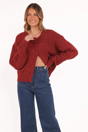 Lucah Cardigan - Dark Red Thermochromic Fiber Applications Versatile Piece