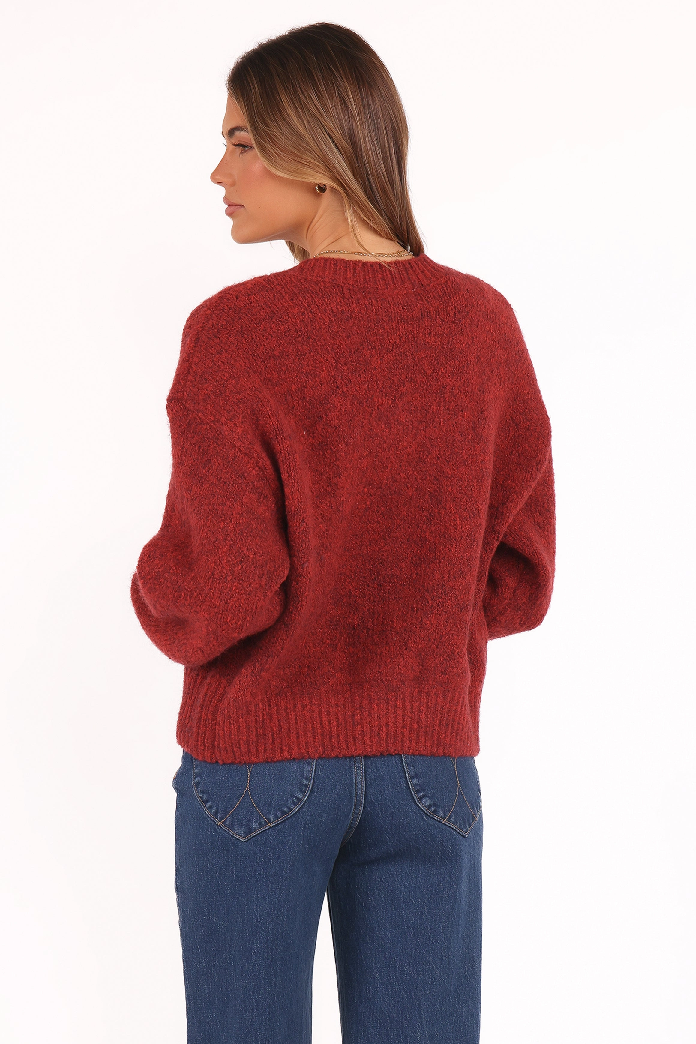 Lucah Cardigan - Dark Red Fall Outfit Layering Piece