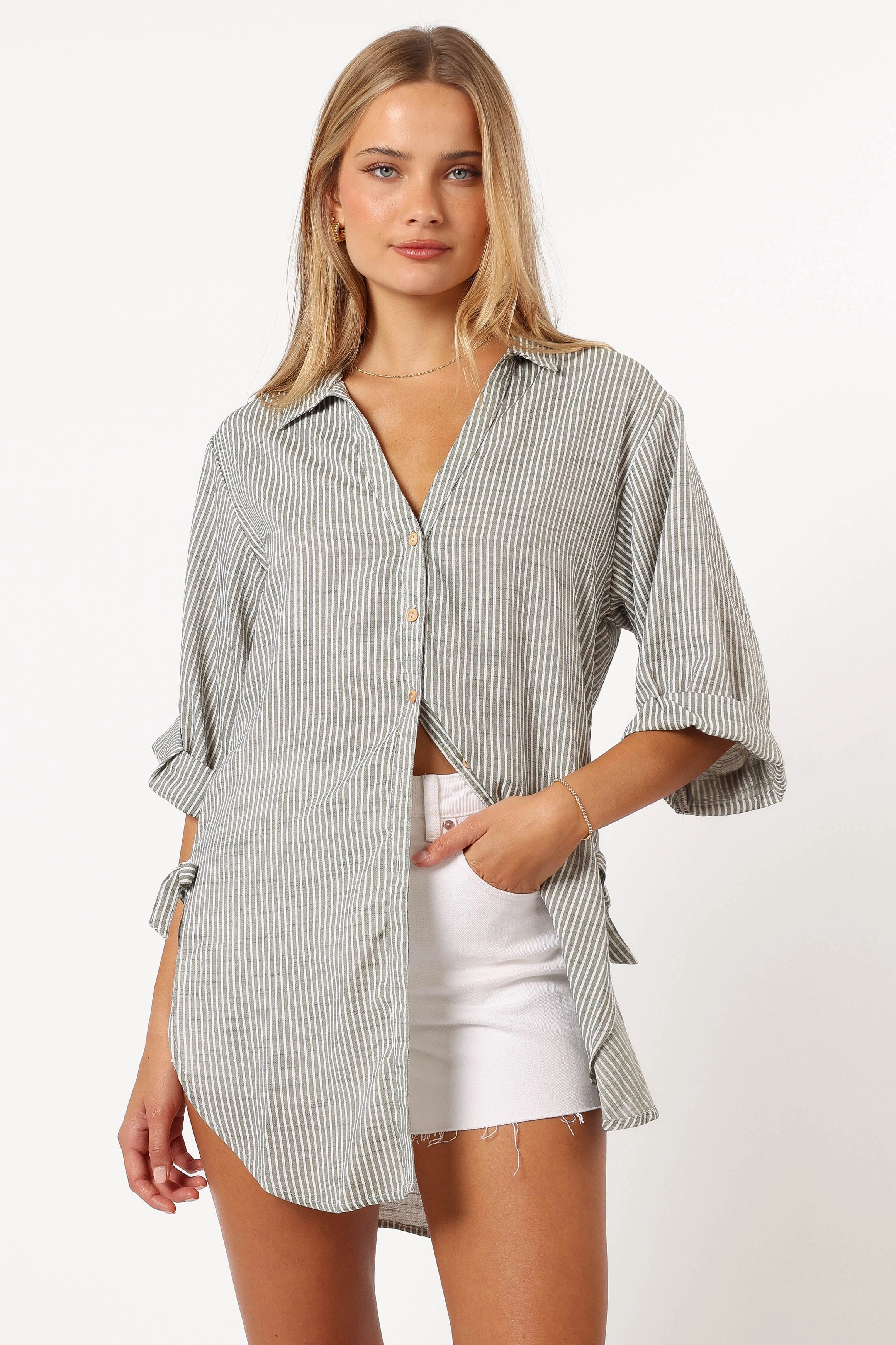 Wren Oversized Shirt - Olive Tall friendly