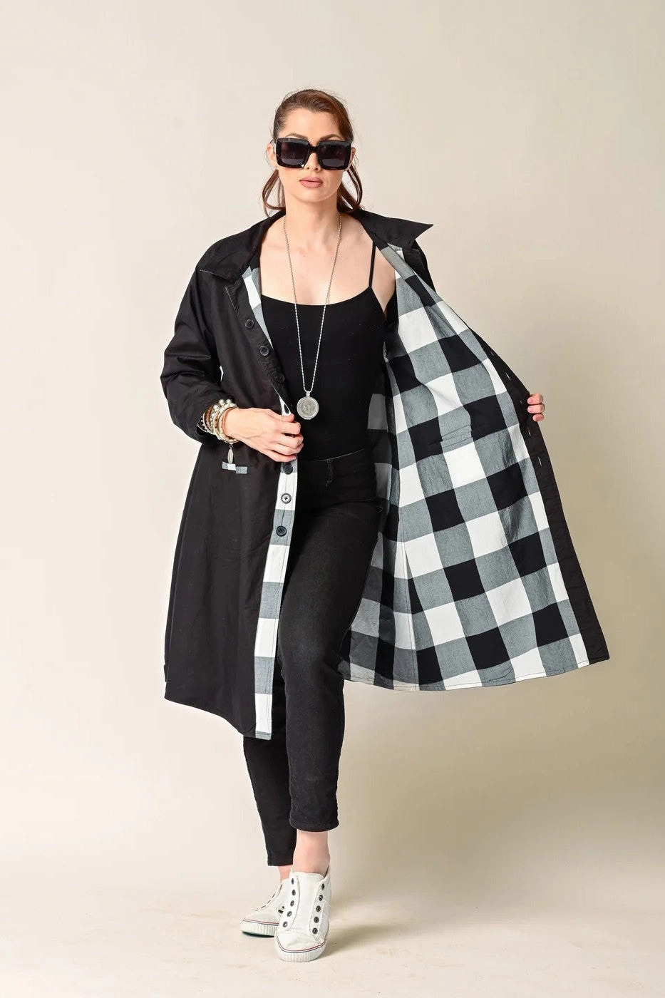 Ventilated Back Imagine Fashion - AIM5004BKC Anthea Cotton Jacket