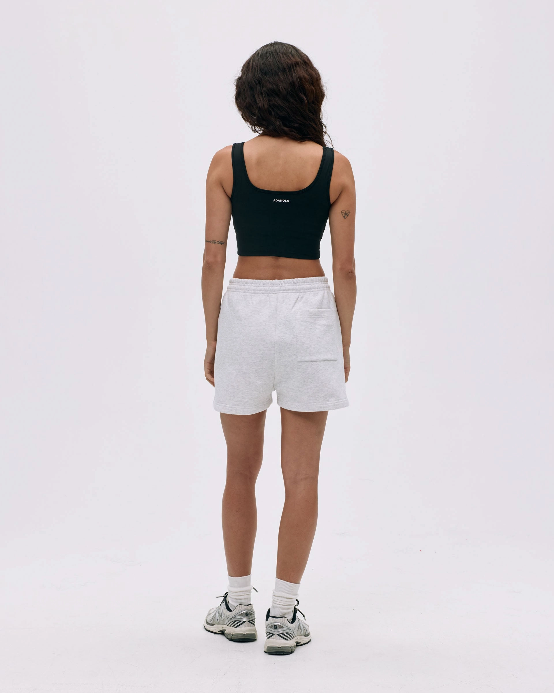 Varsity Sweat Shorts - Light Grey Melange/Black Fun Design