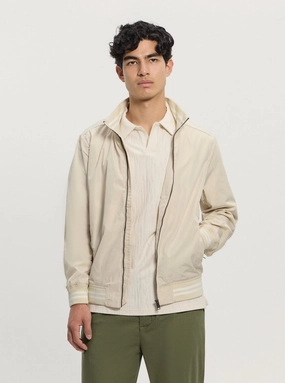 Eco Beige Urban Satin Bomber Jacket Reversible Layer