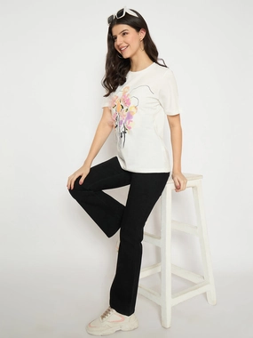 Ultra Basic Madame Flared Fit Black Denim Jeans