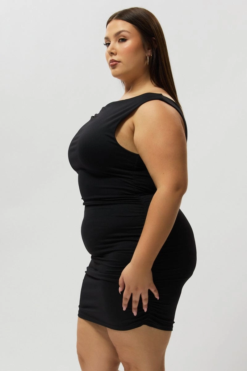 Fit For All Black Off Shoulder Mini Bodycon