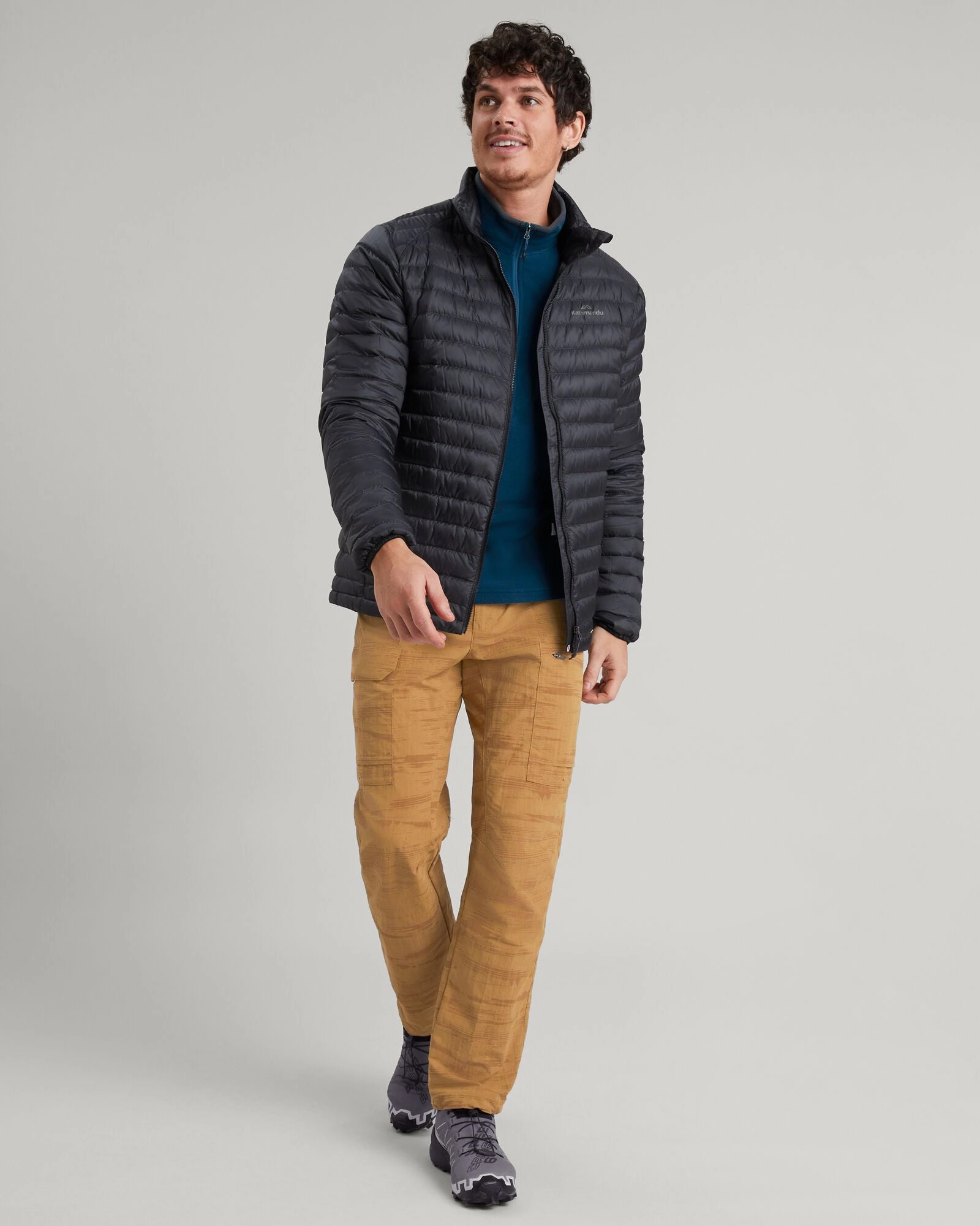 Teflon coating Modern Travel Look Men's Heli R Down Jacket - Black Stingray