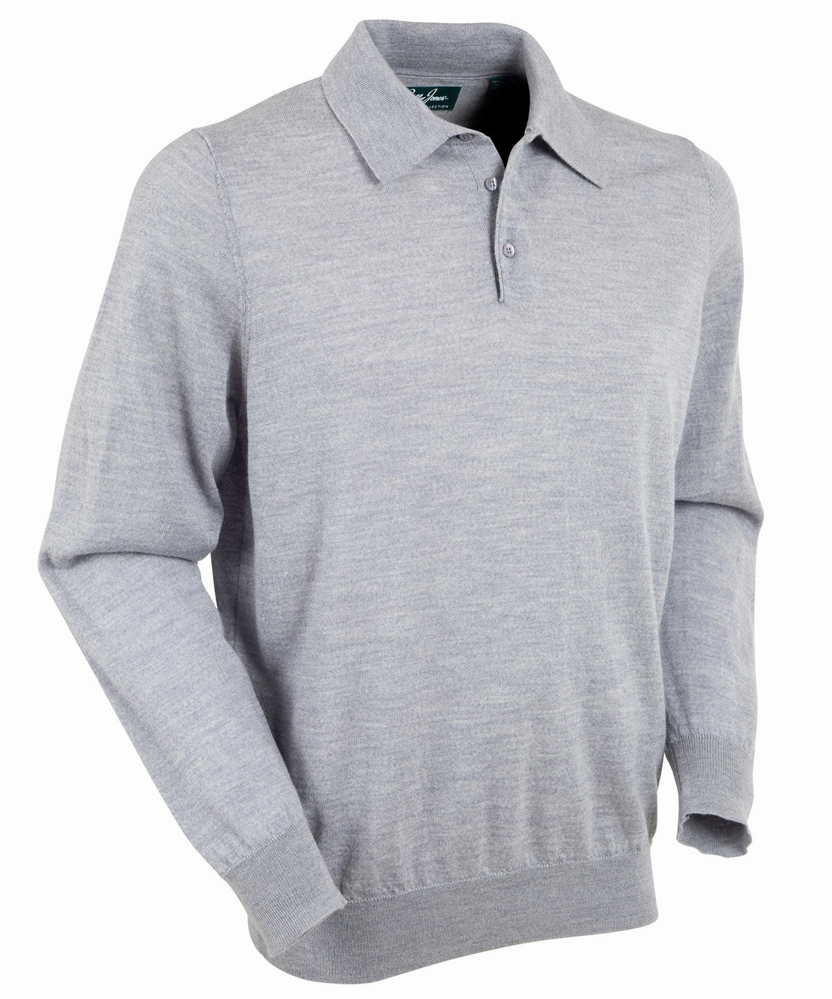 Signature Ultra Light 100% Merino Wool Long-Sleeve Polo Sweater Subtle Fit Work Friendly