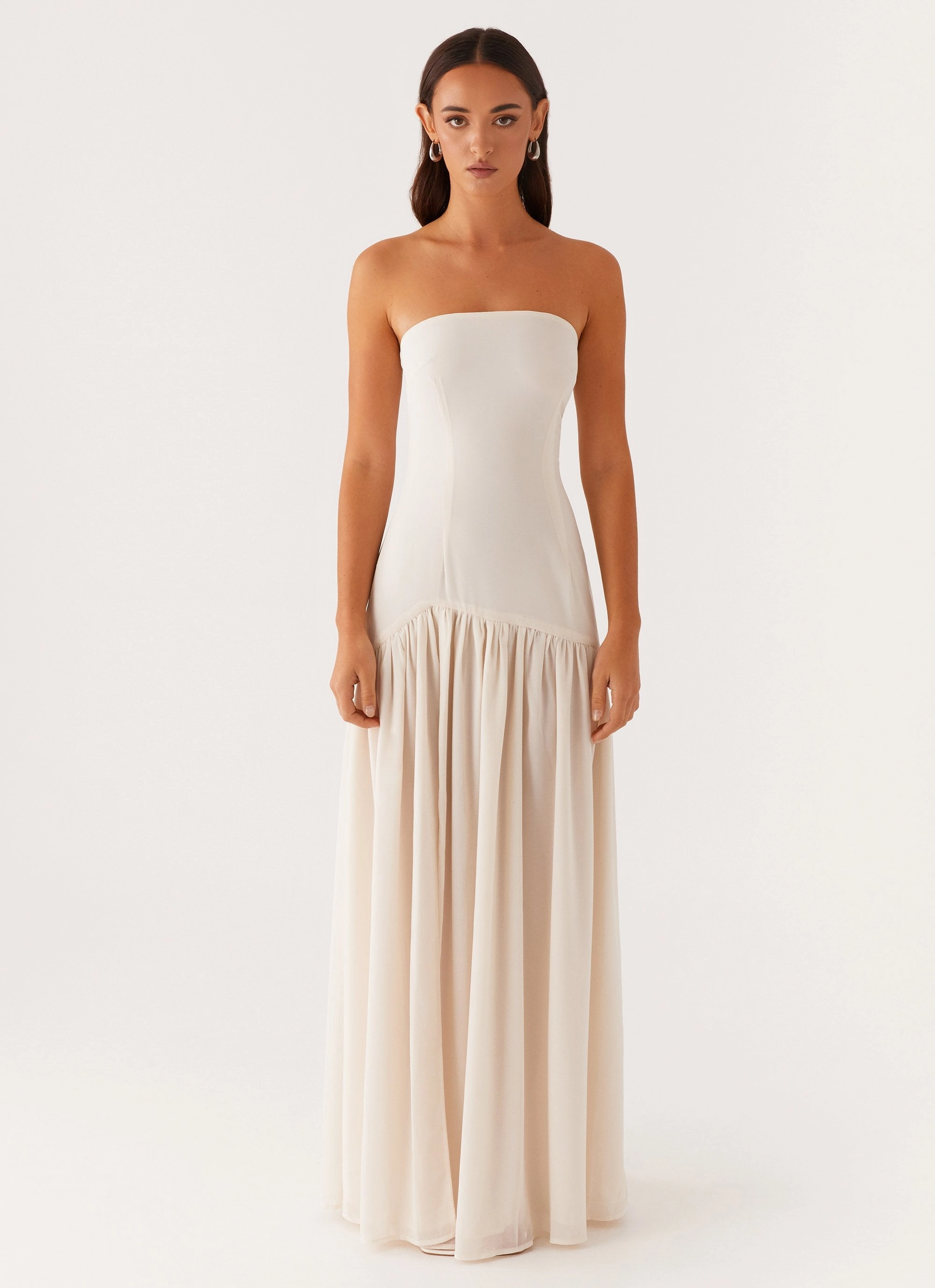 Easy-Storage Emerging-Brand Eden Strapless Maxi Dress - Ivory