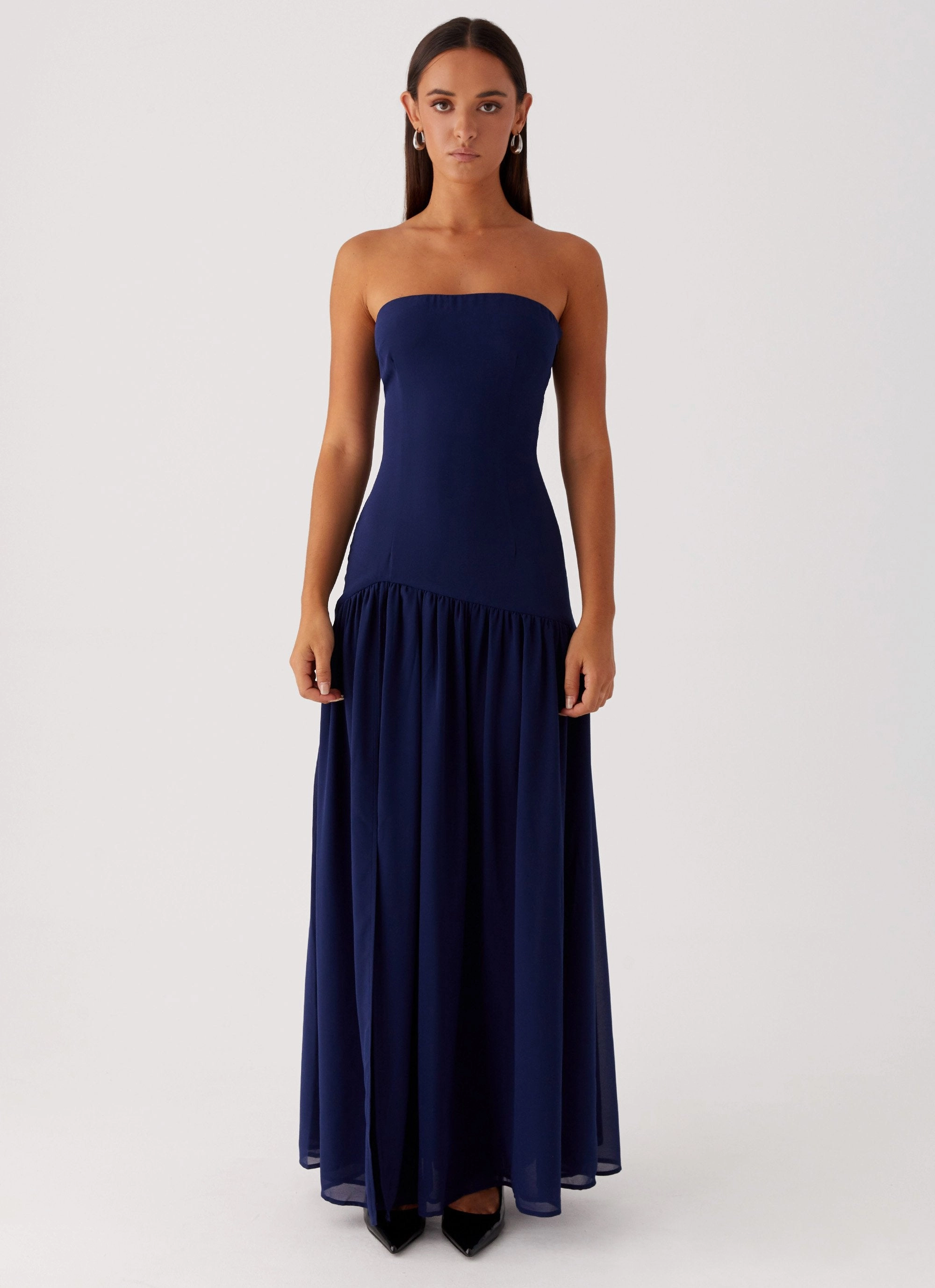 Tear-resistant Eden Strapless Maxi Dress - Navy