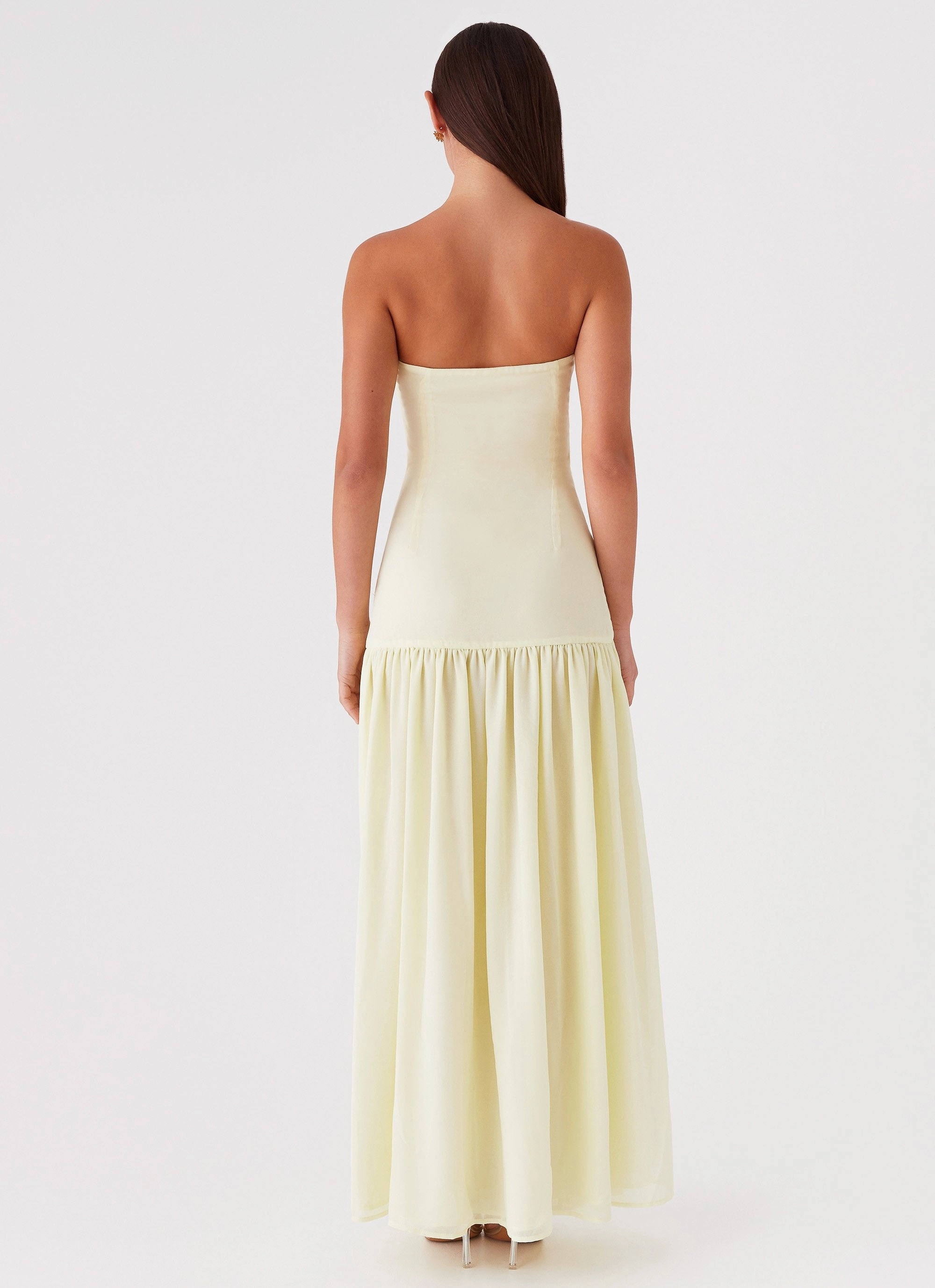 Standout Feature Eden Strapless Maxi Dress - Yellow