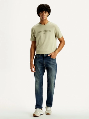 Selvedge Denim Men's Tinted 505 Med Indigo Straight Fit Mid Rise Jeans