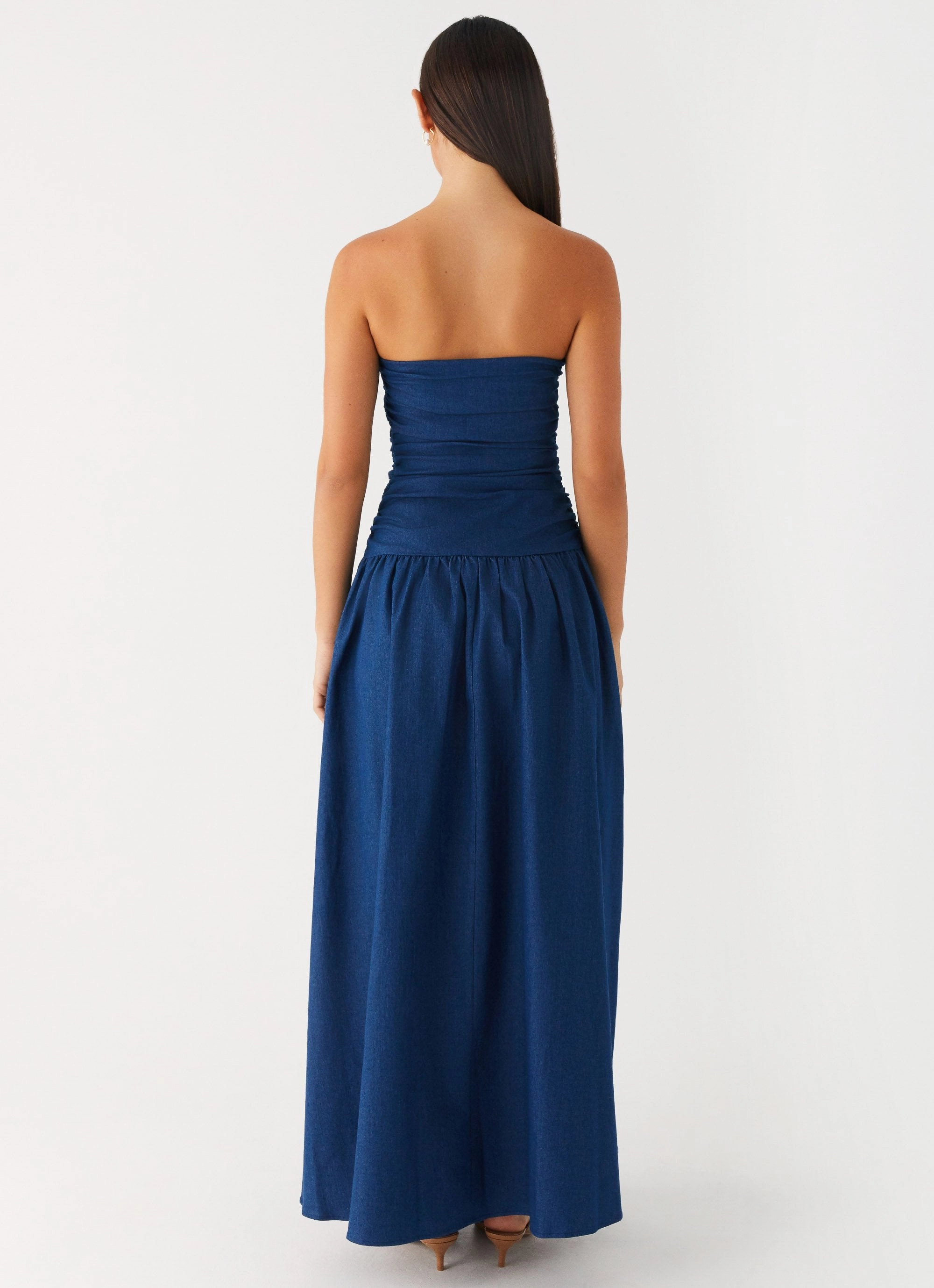 Carmel Denim Maxi Dress - Indigo Transitional-Wear Trendy Vibe