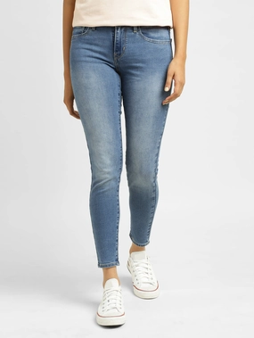 Women's 710 Blue Skinny Fit Mid Rise Jeans High Rise
