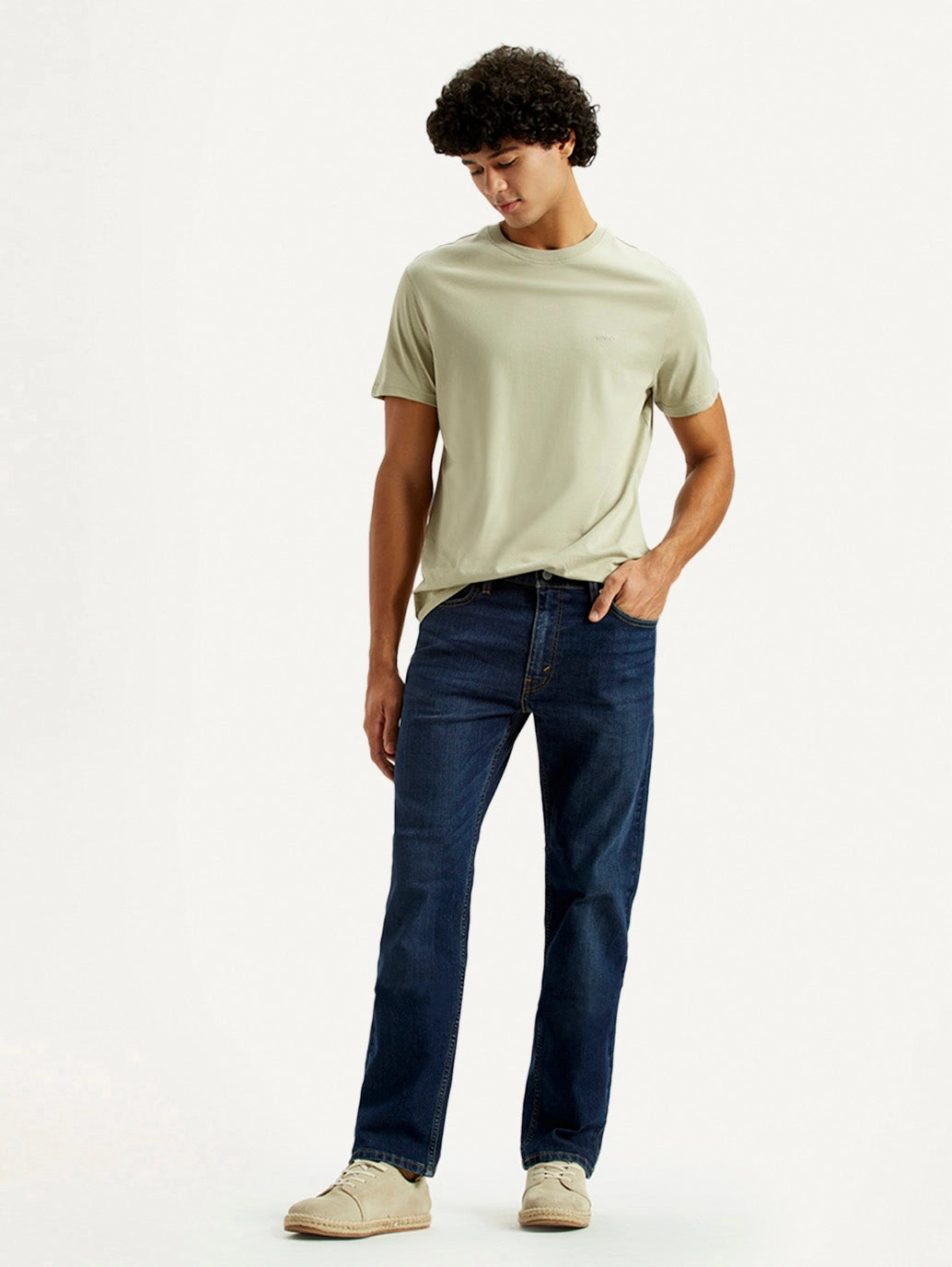 Home Comfort Bold Look Sunny Vibes Casual Element Men's 513 Dark Blue Slim Straight Fit Mid Rise Jeans