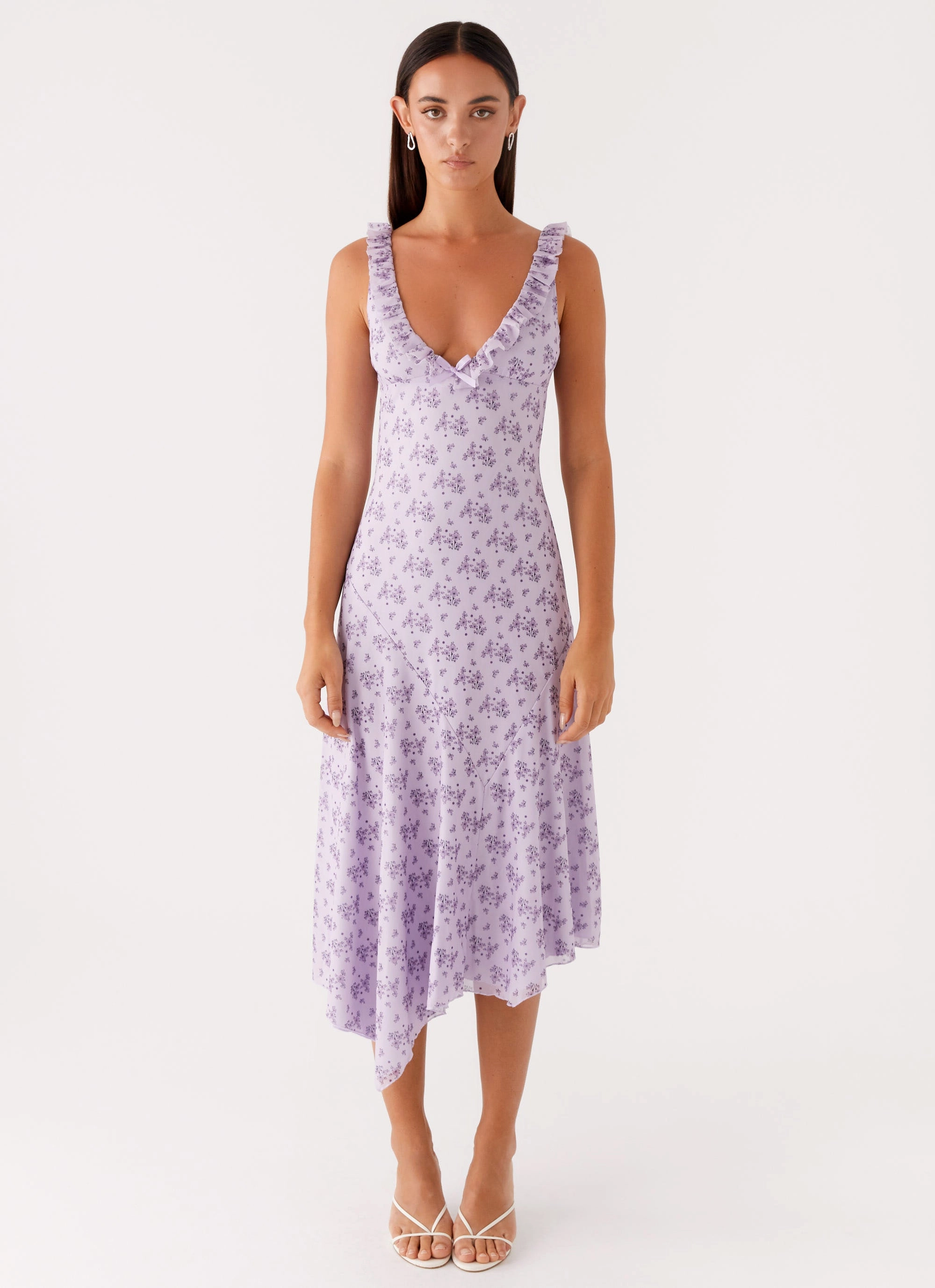 Work Option Elegant Comfort Asteri Midi Dress - Lavender Meadow