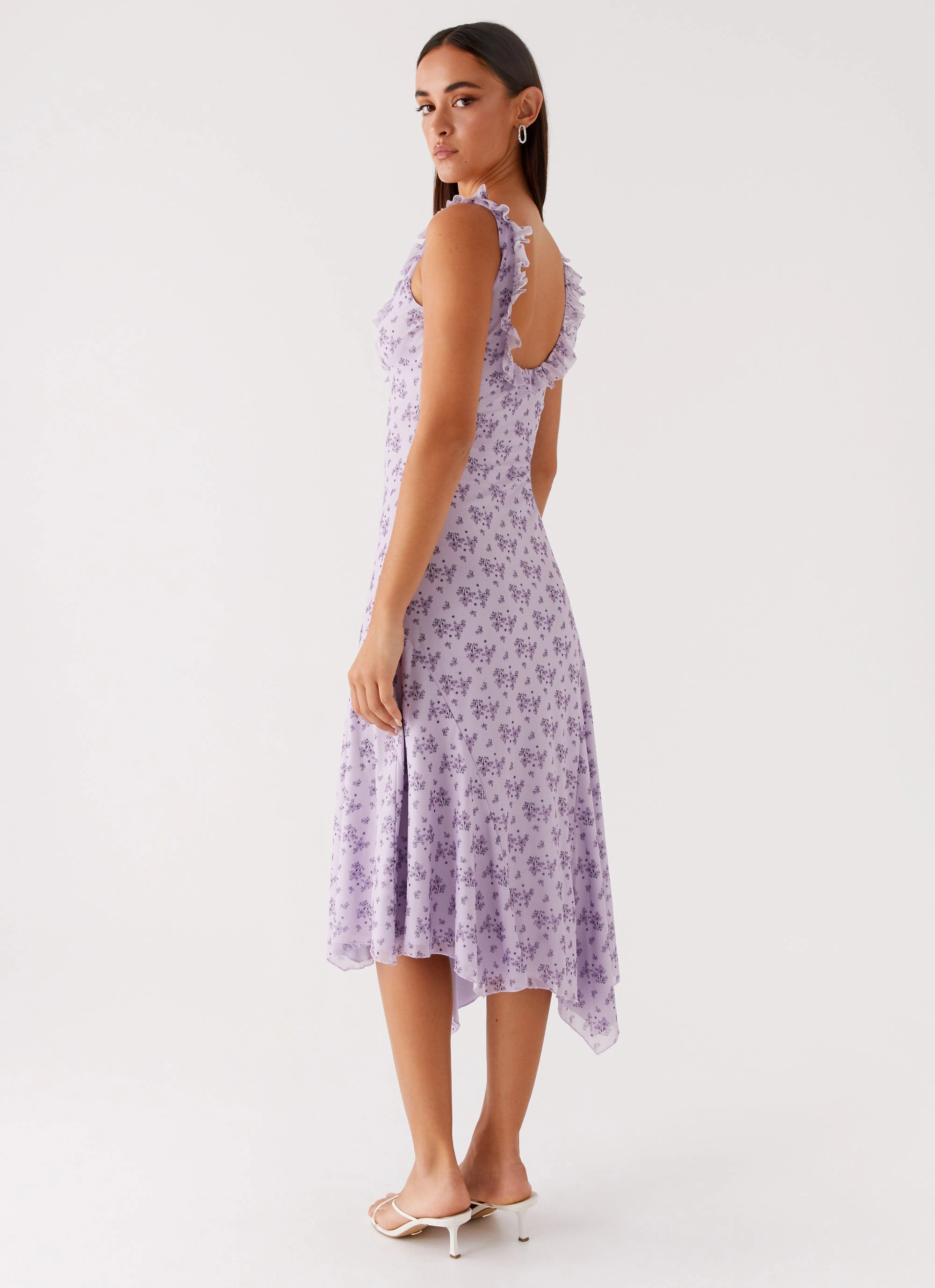 CrinkleResistantWeave Asteri Midi Dress - Lavender Meadow