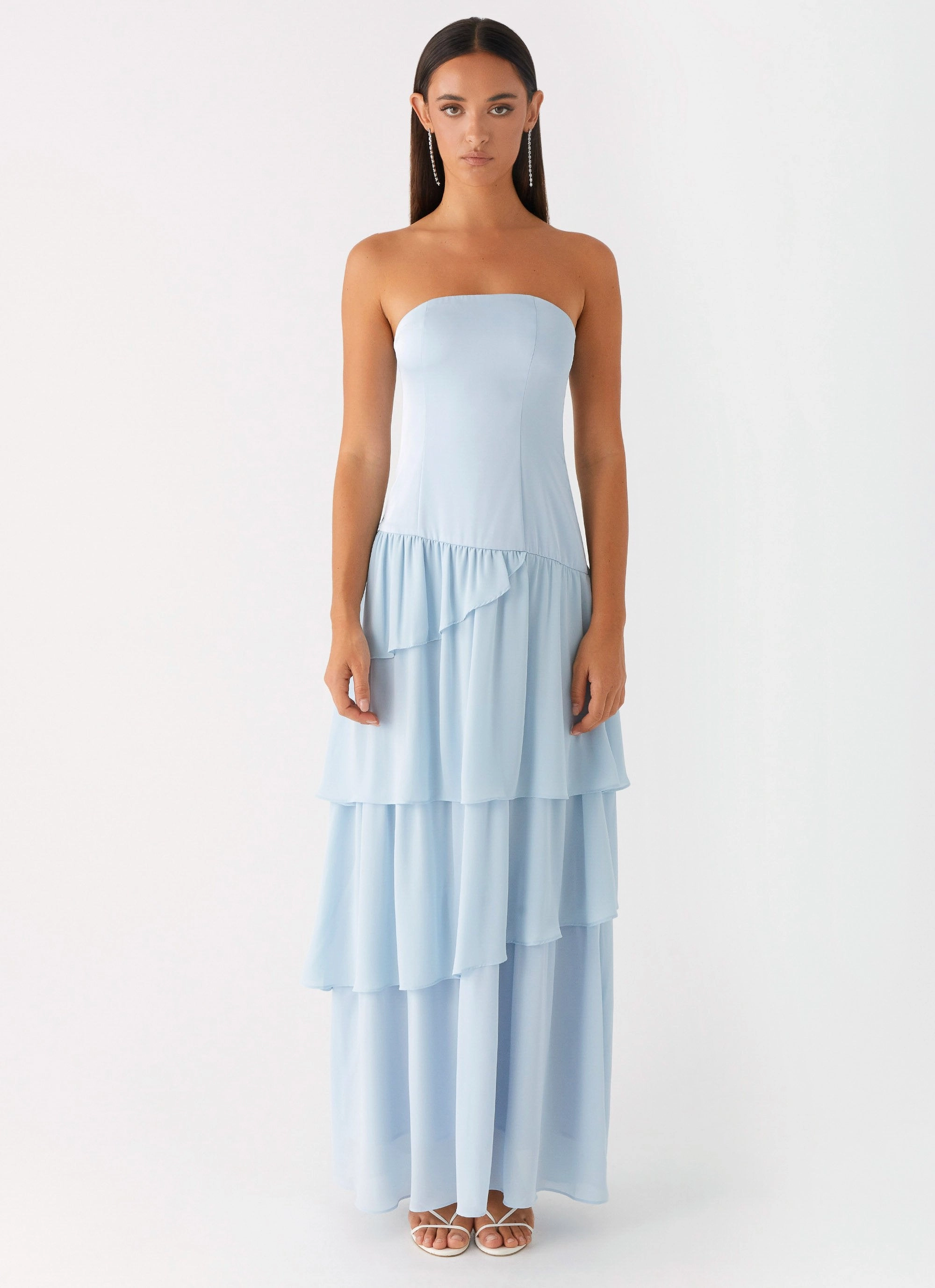 Trendy Tailoring Feminine Mood Our Story Maxi Dress - Pastel Blue