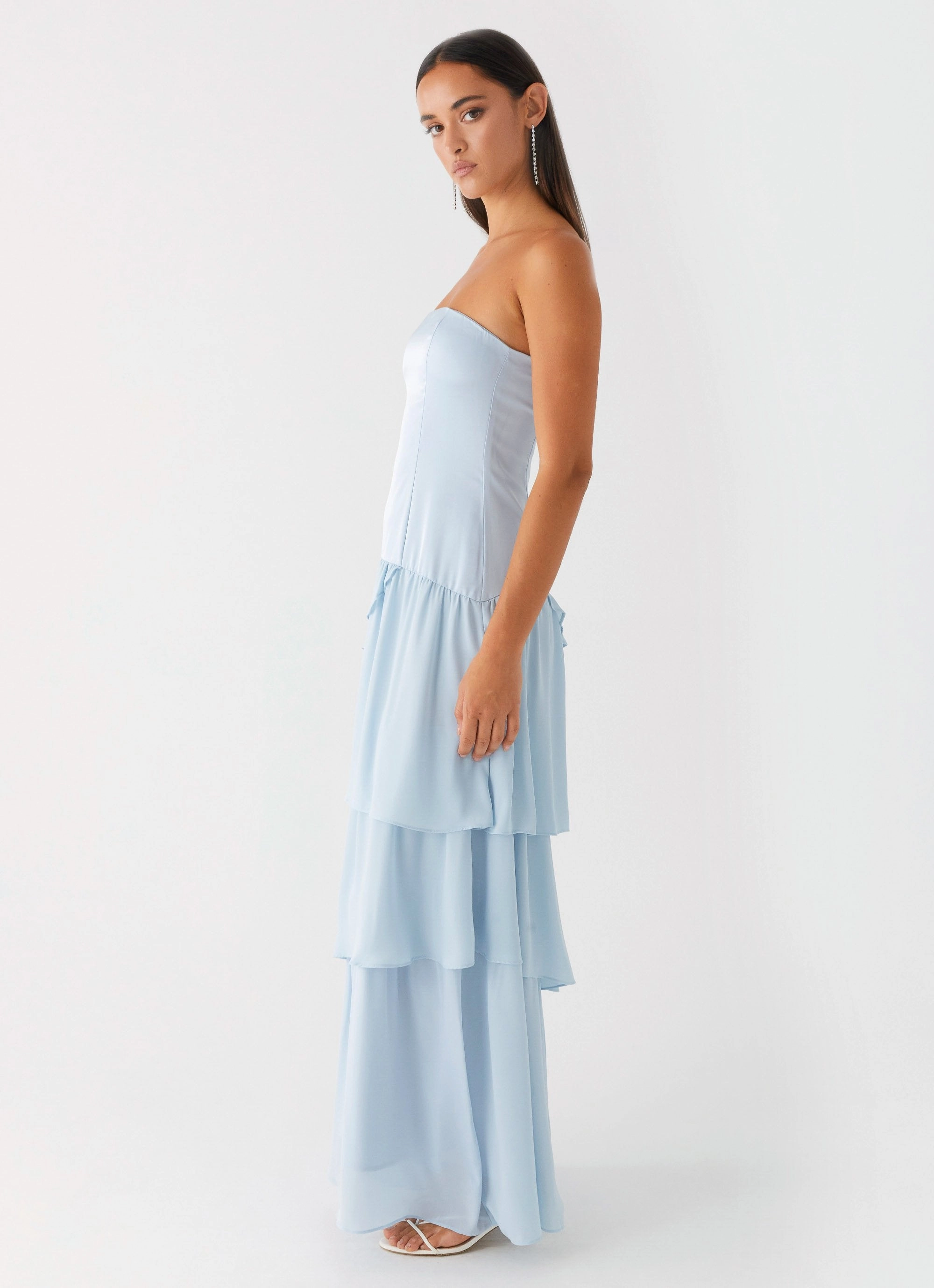 Our Story Maxi Dress - Pastel Blue Pleated design Minimalist-Trend
