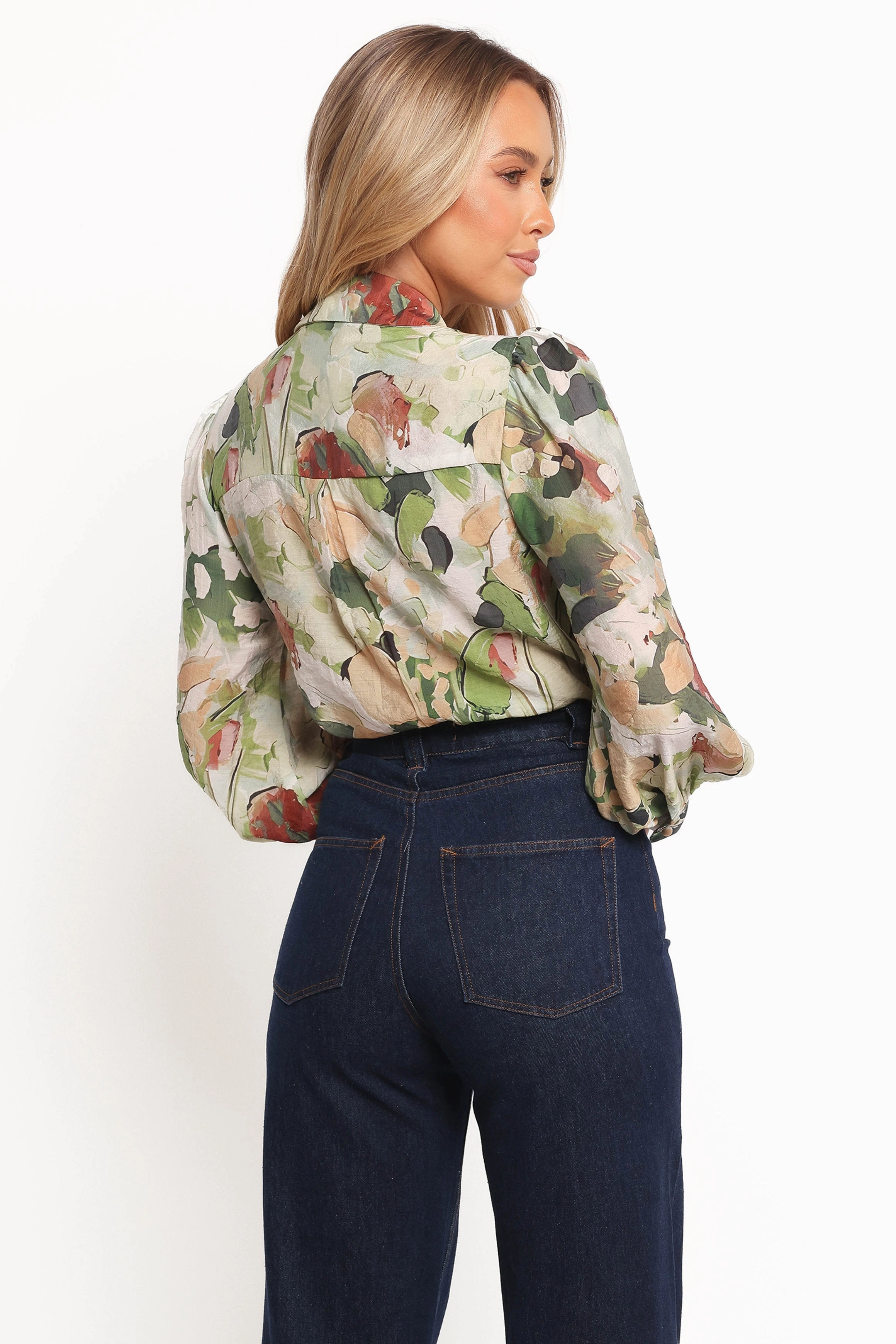 Reinforced Collar Allise Top - Green