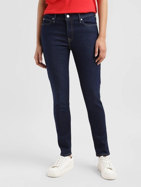 Picnic Style Textured Women's 711 Indigo Skinny Fit Mid Rise Jeans