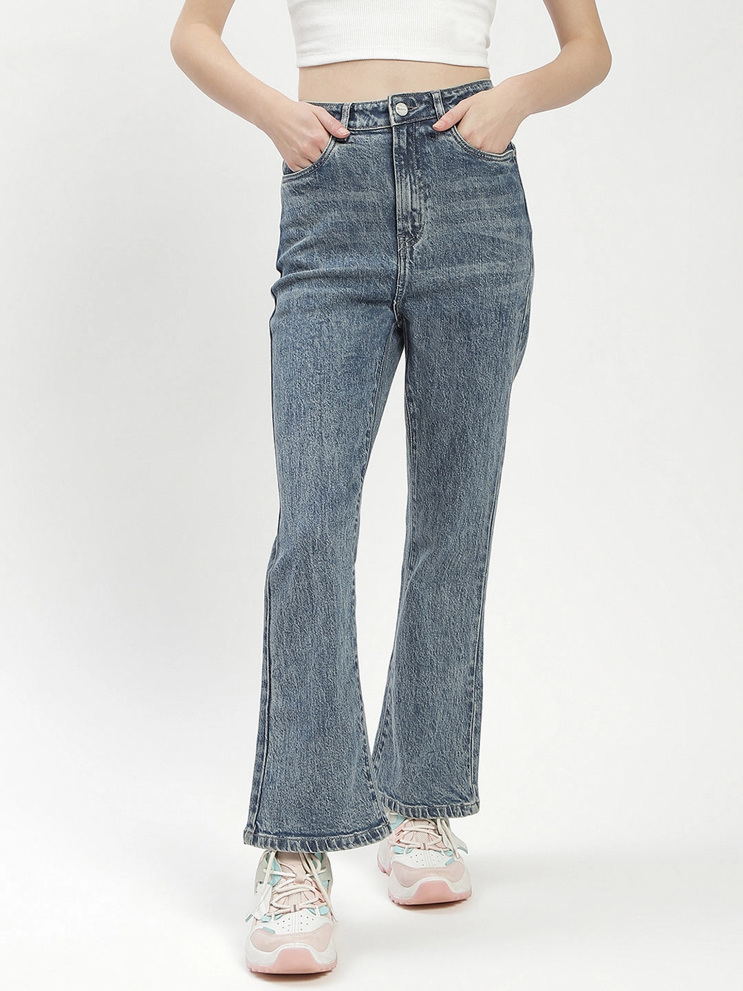 Core Look Madame Blue Whiskered Flared Jeans