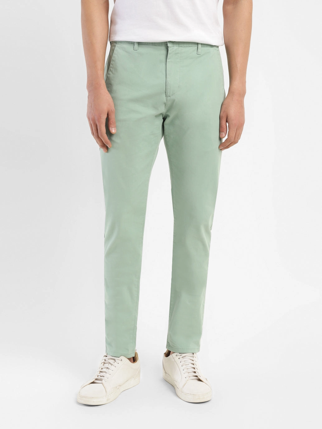 Sporty Touch Men's 512 Green Slim Tapered Fit Chinos