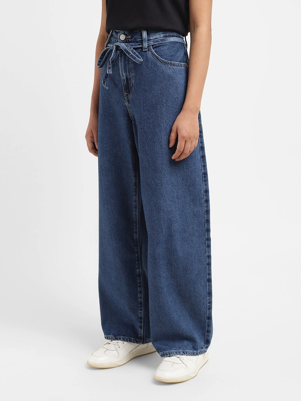 High Quality Classic Wear Earthy Women's Indigo XL Balloon Loose Fit Mid Rise Jeans