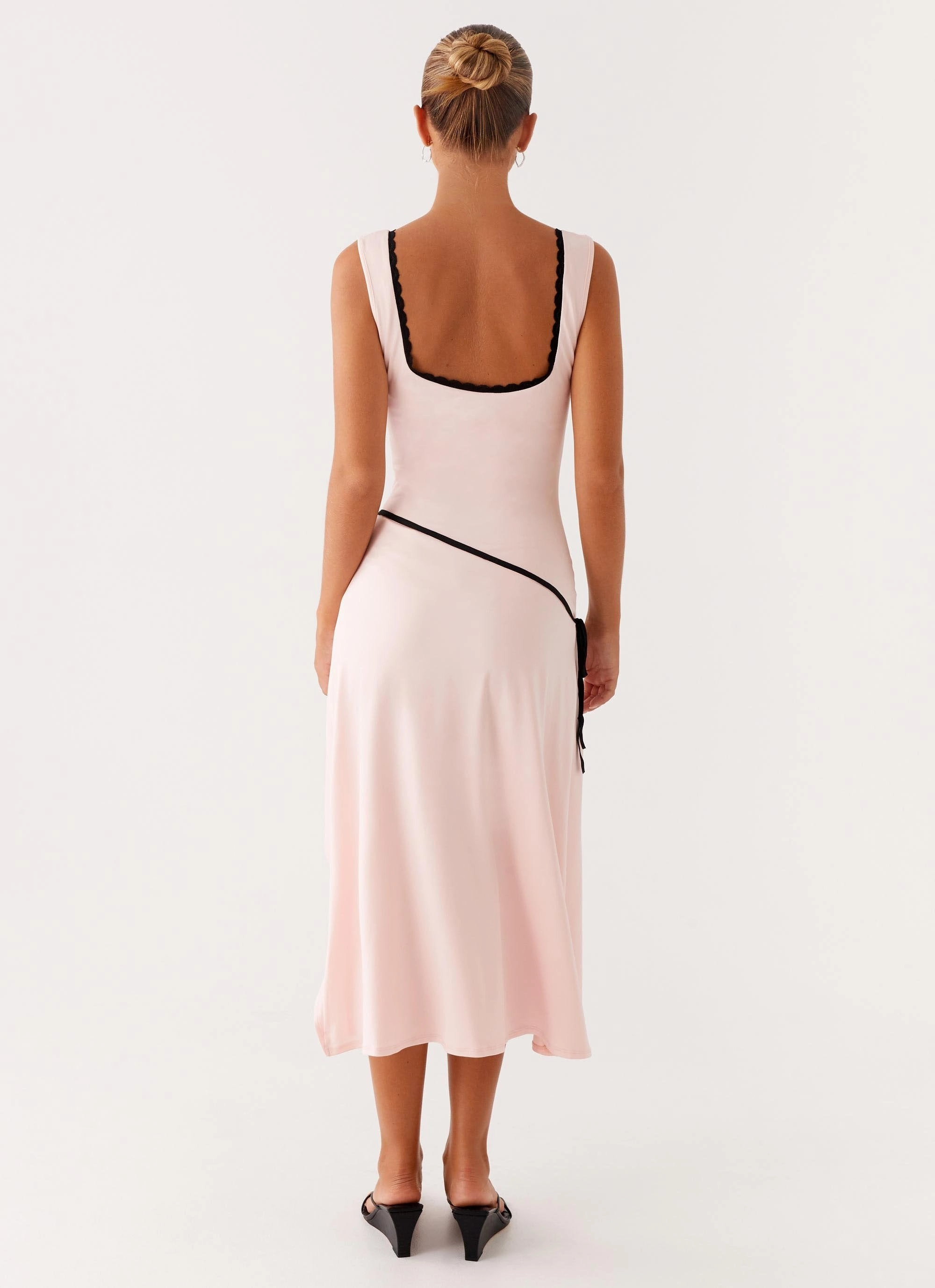 Coastal Soft Chic and Stylish Darlene Midi Dress - Pink