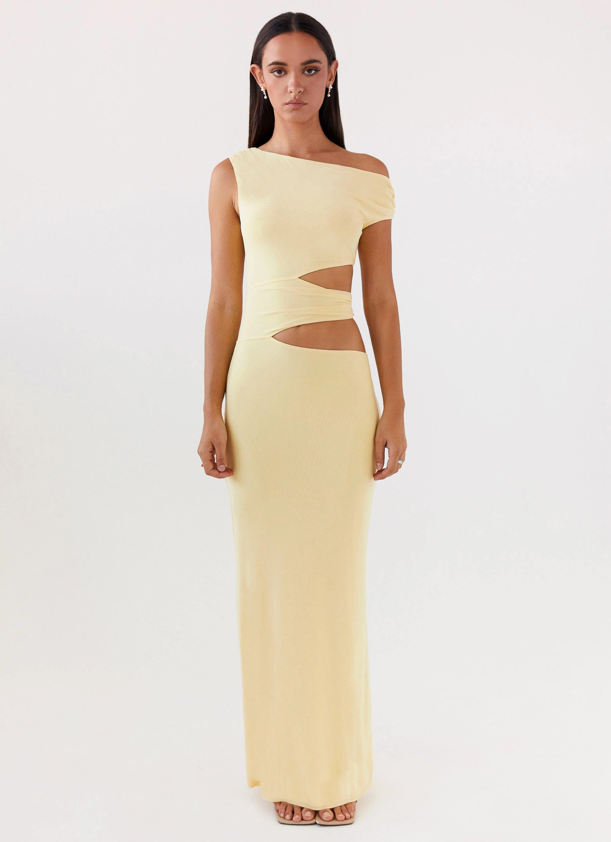 Margot One Shoulder Maxi Dress - Yellow Casual Tones