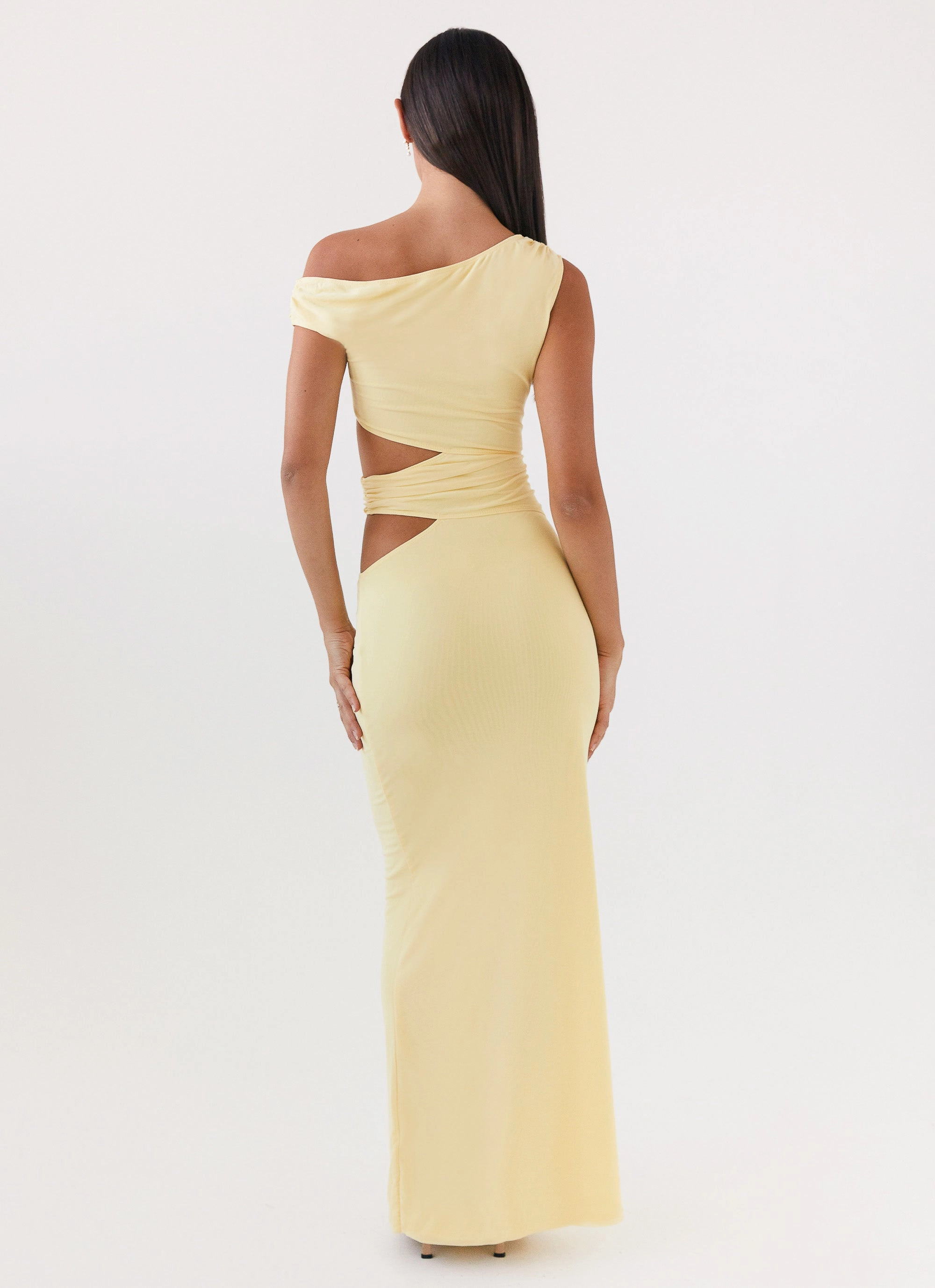 Polished Details Margot One Shoulder Maxi Dress - Yellow