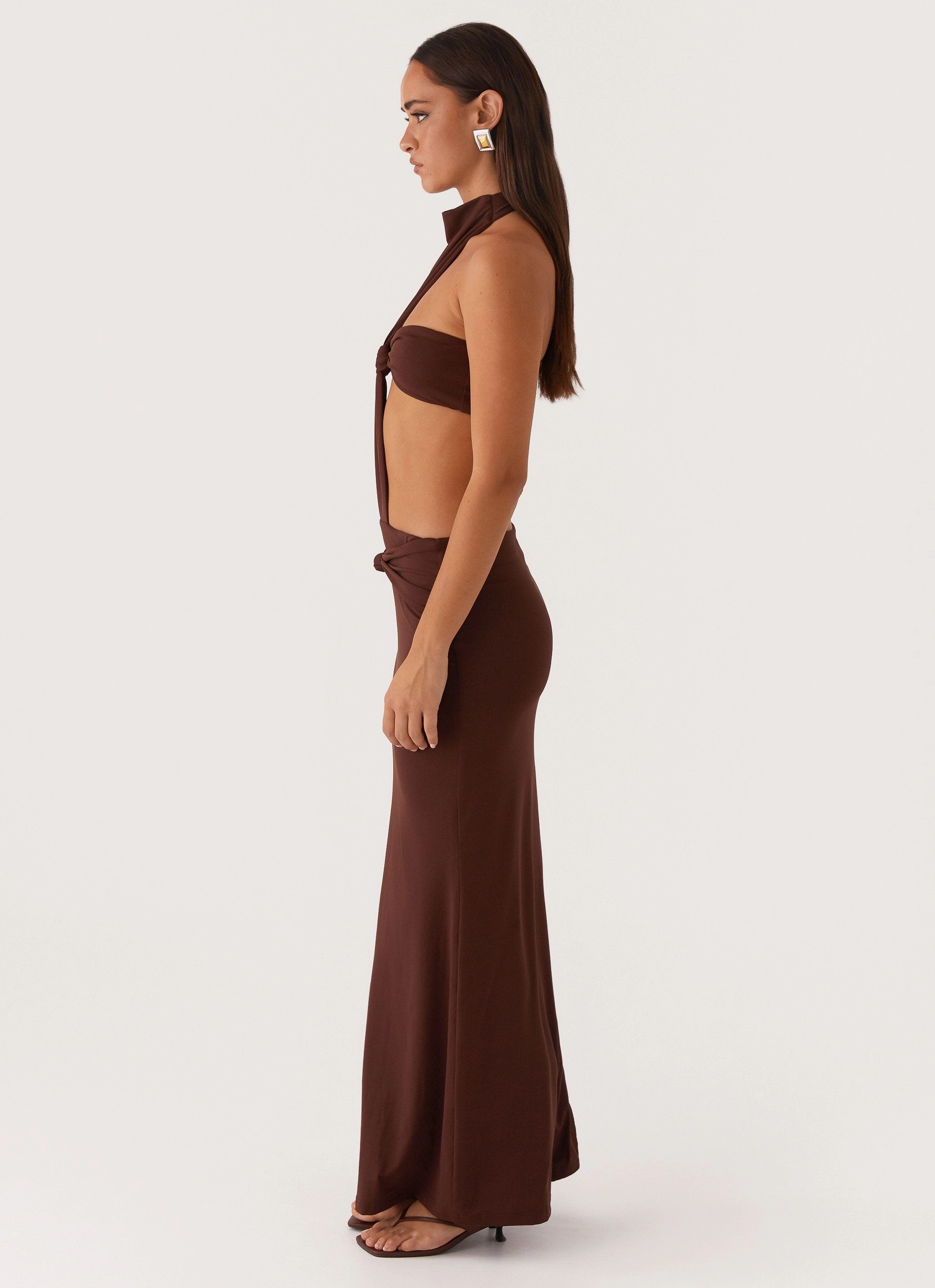 Elinor Maxi Dress - Chocolate Bare Glow Sophisticated Tailoring